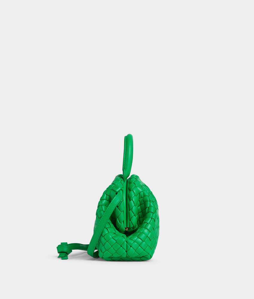 Bottega Veneta Jodie Top Handle Bag Mini Intreccio Green in