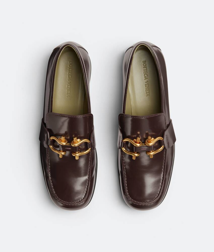 Bottega Veneta Aubergine Leather Monsieur Loafers Womens Shoes Flats and flat shoes Loafers and moccasins 