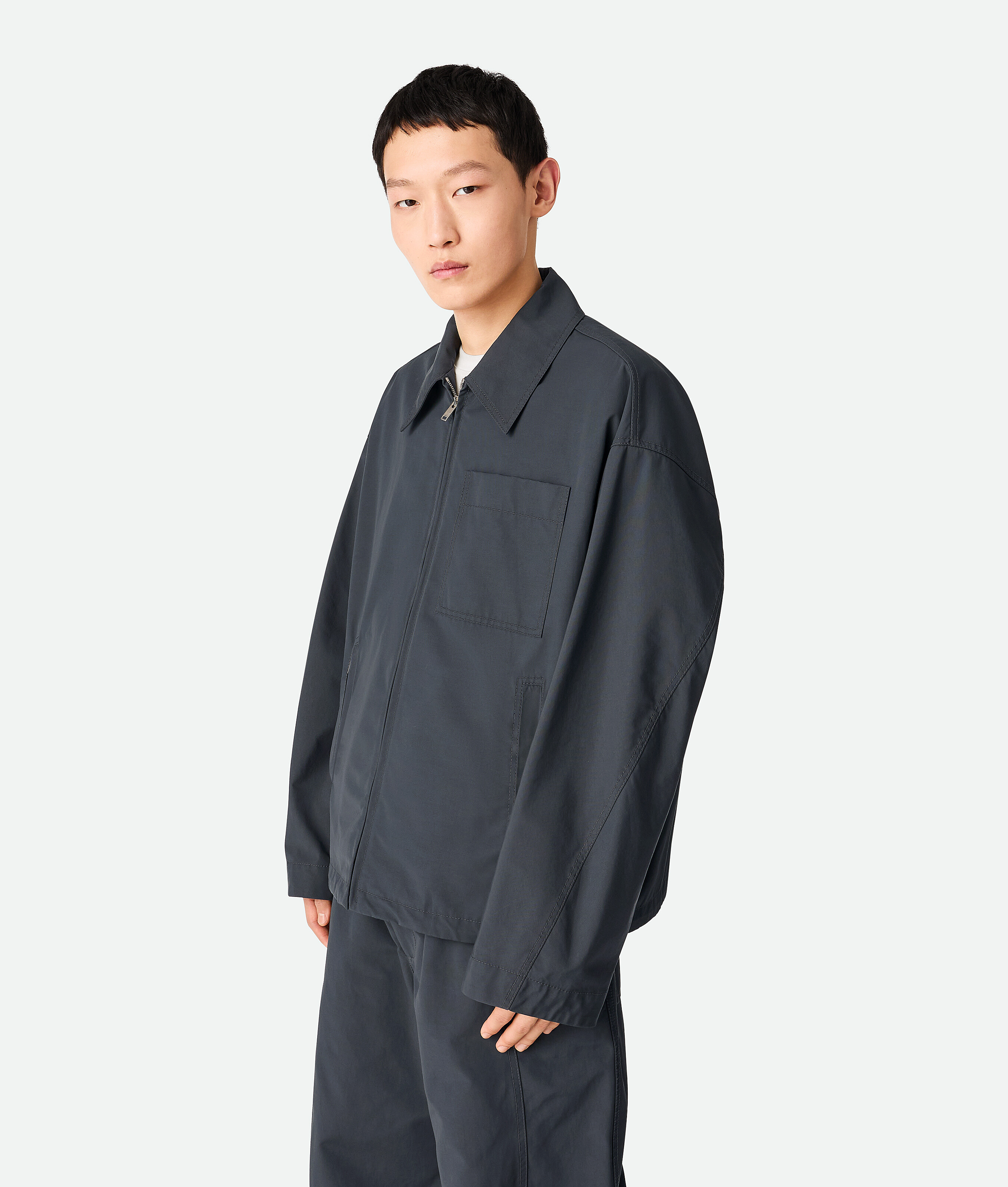 Bottega Veneta Blouson Aus Beschichteter Baumwolle In Vulcano