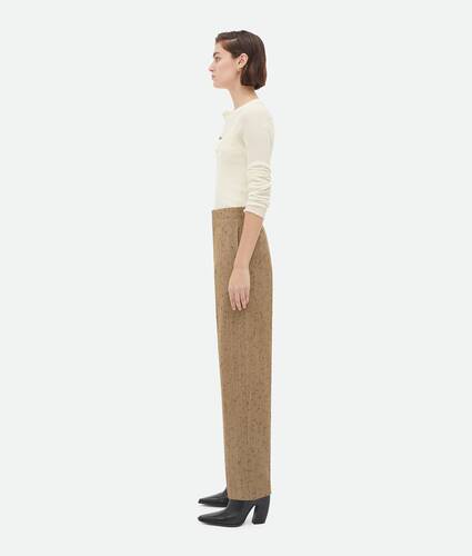 Straight Leg Knotted Wool Trousers