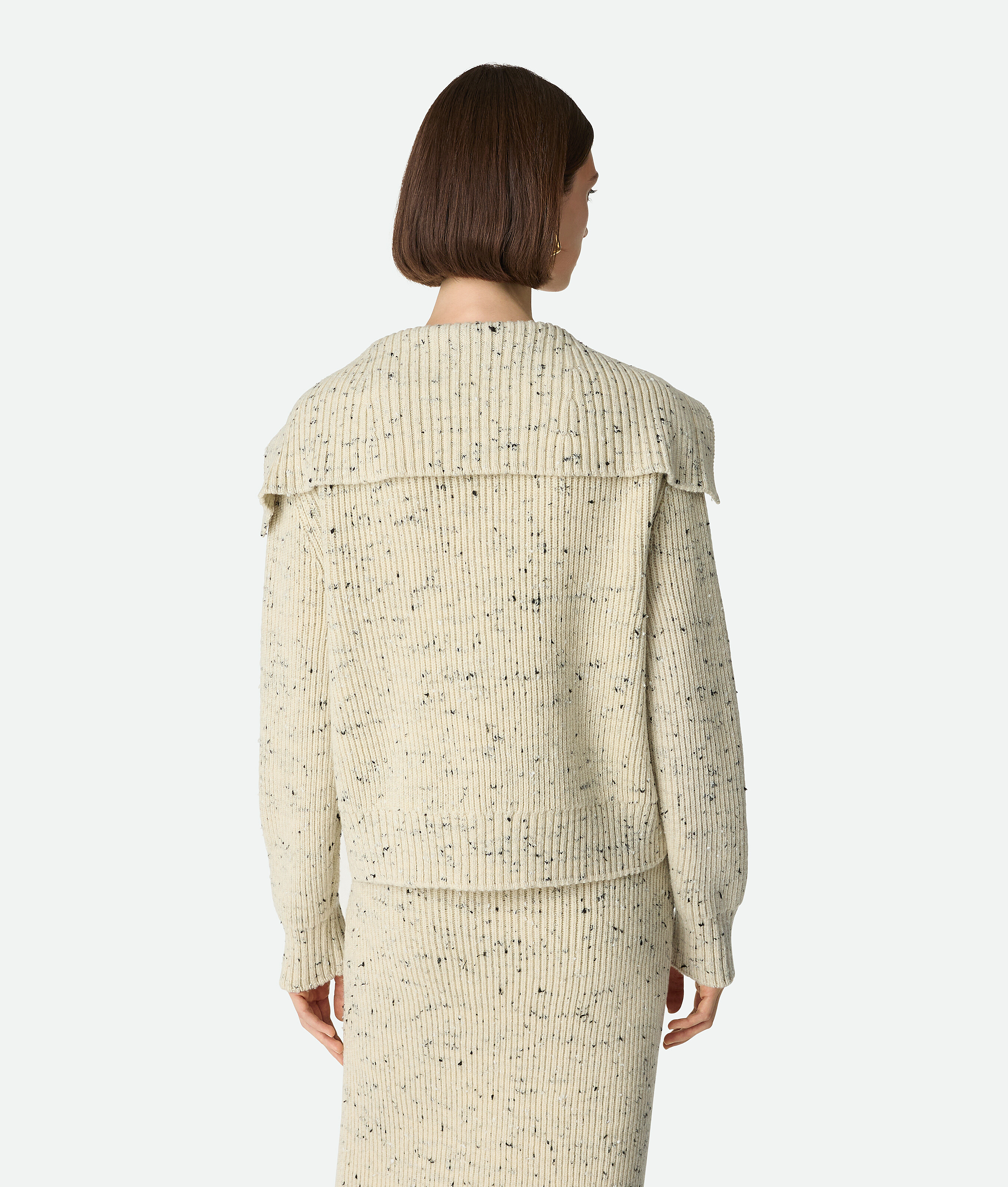 Bottega Veneta Womens Dove Knot Ribbed Wool-blend Cardigan In Neutral