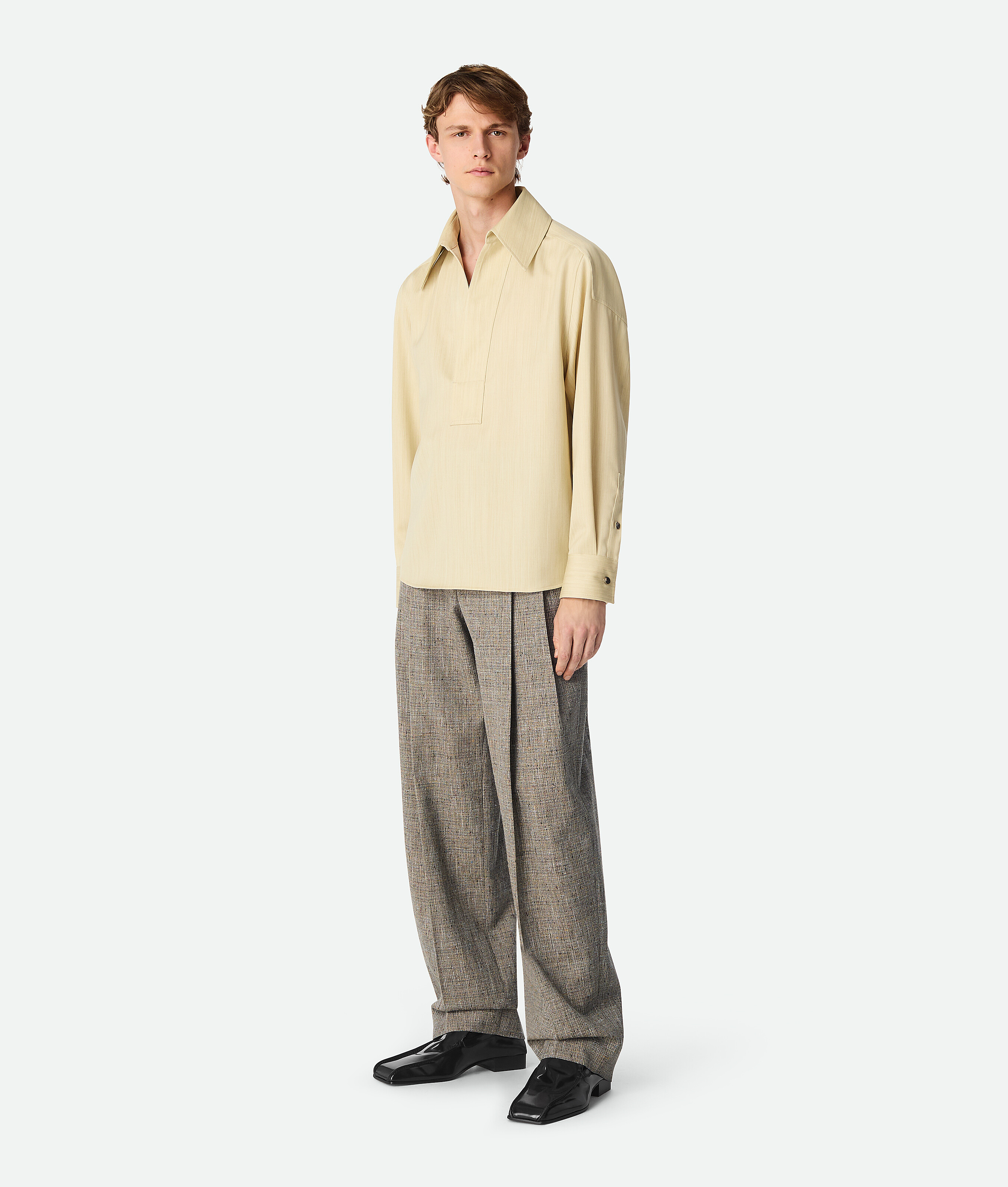 BOTTEGA VENETA WOOL SUBTLE CHEVRON SHIRT