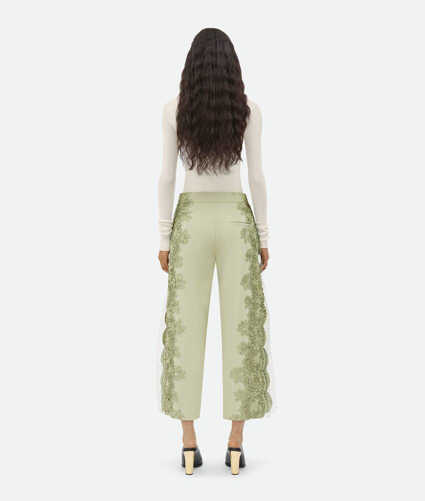 Display a large version of the product image 3 - Viscose Cropped Pants With Lace Embroidery