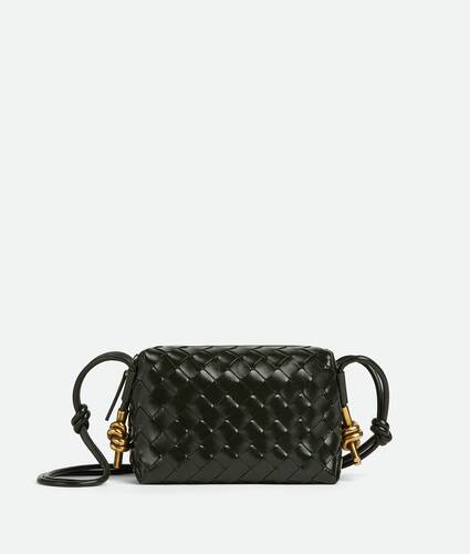 Bottega Veneta Loop Intrecciato Mini Shoulder Bag - Woman Shoulder Bags Black One Size