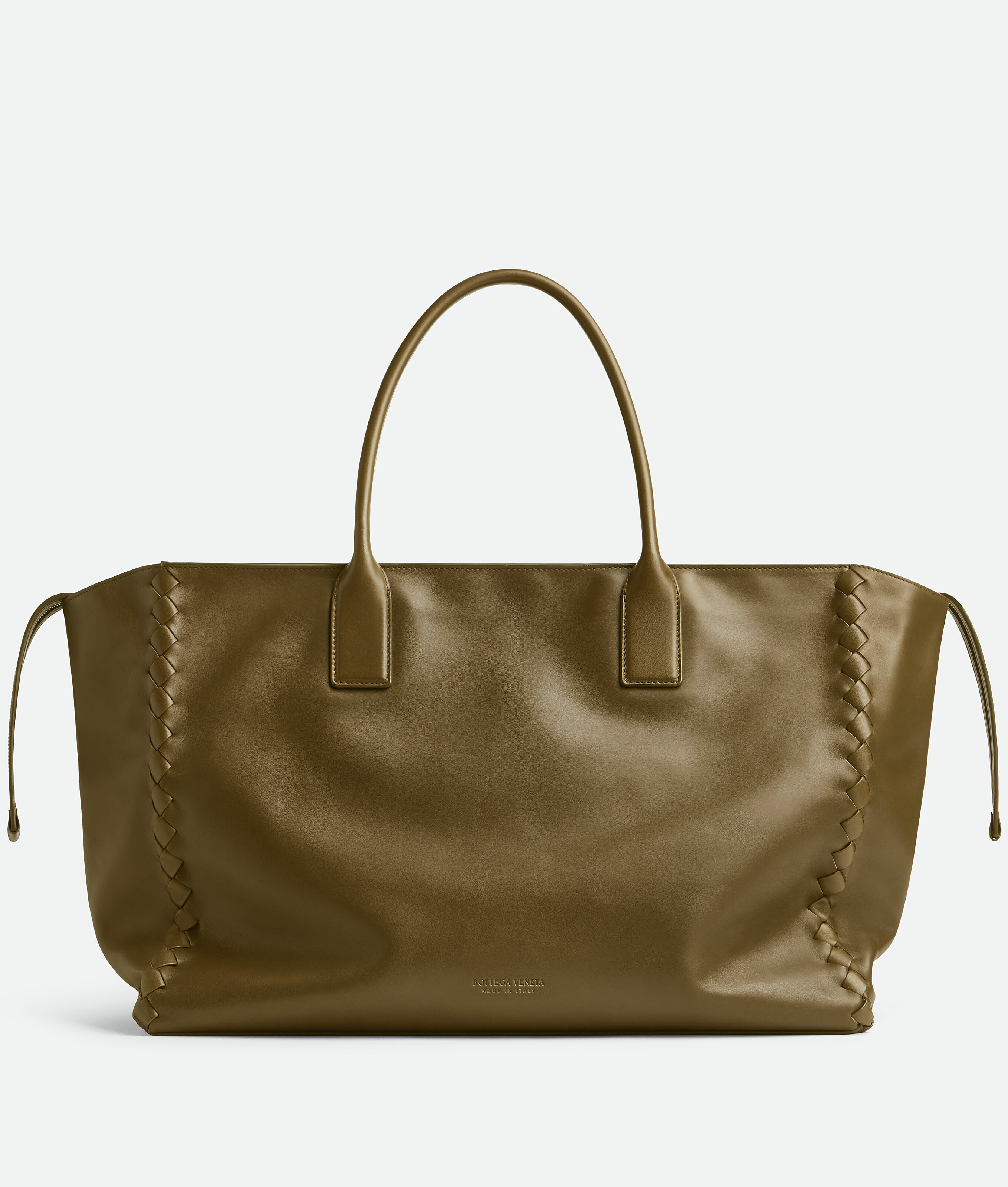 Shop Bottega Veneta Large Zipped Cabat In Olive Oil