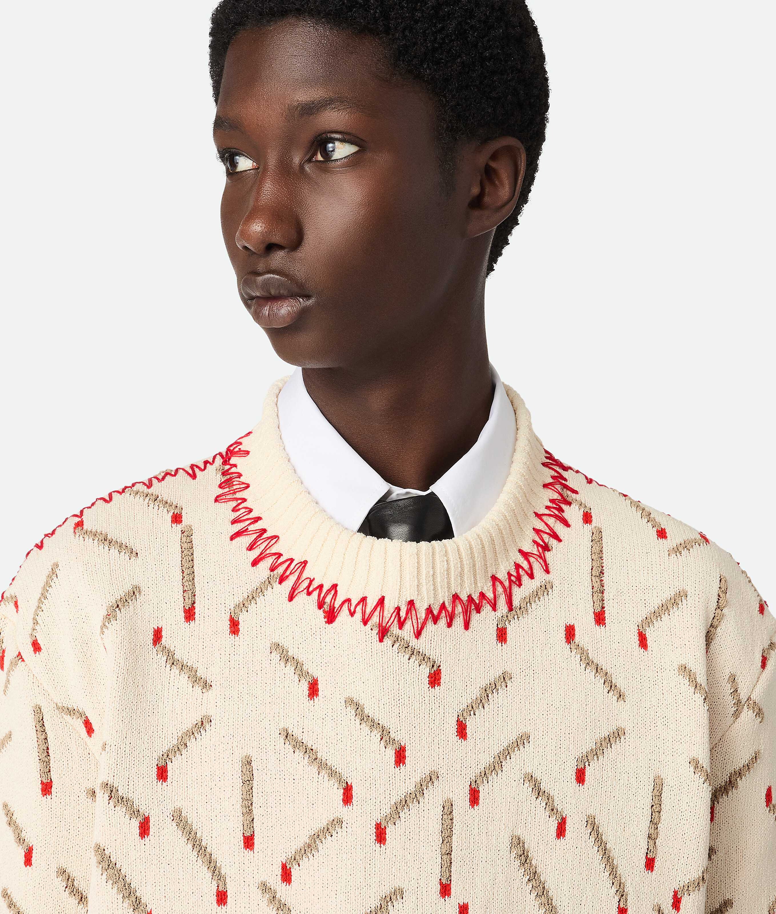BOTTEGA VENETA COTTON JACQUARD MATCHES JUMPER