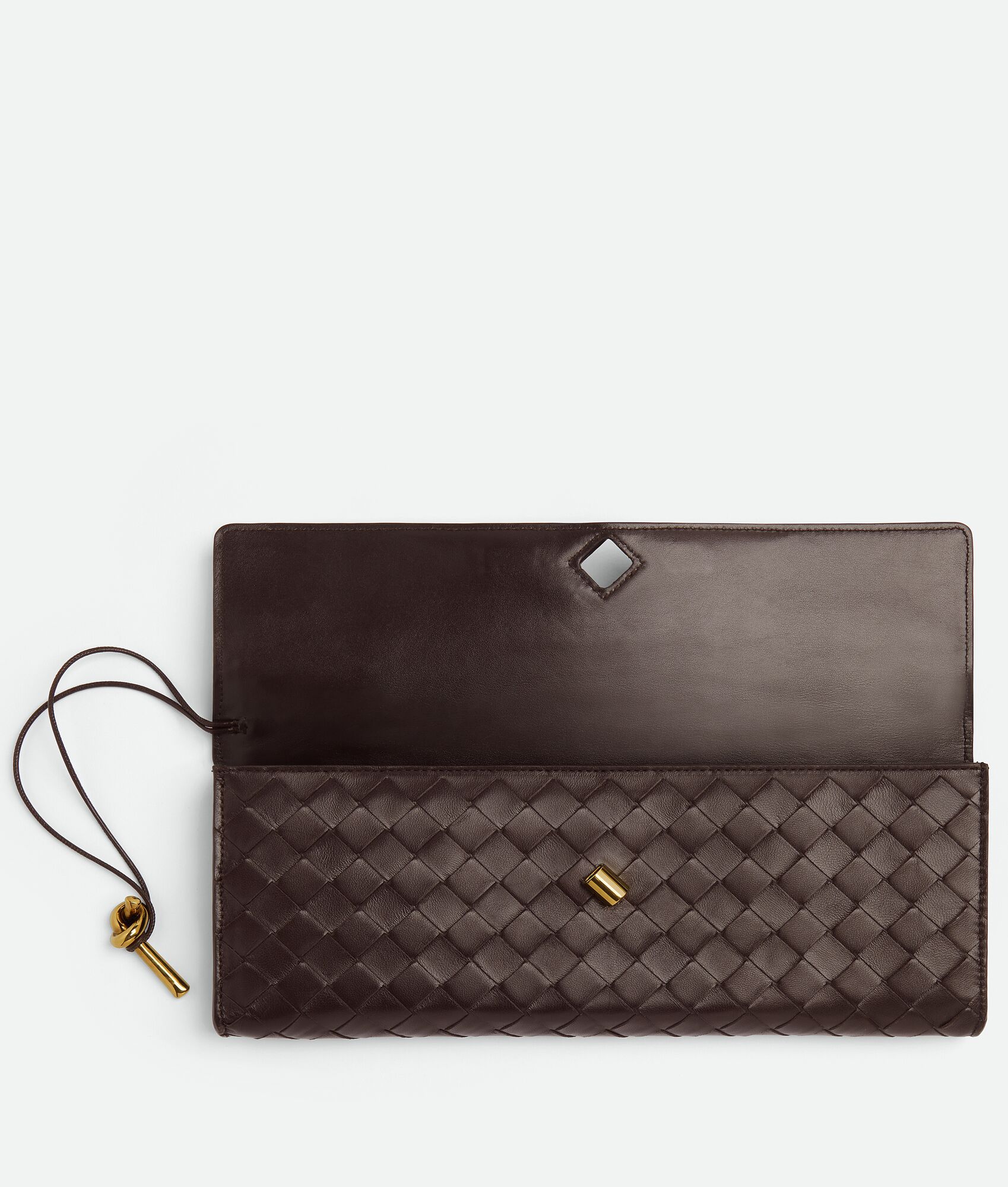 Bottega Veneta® Women's Long Clutch Andiamo With Handle in Fondant ...