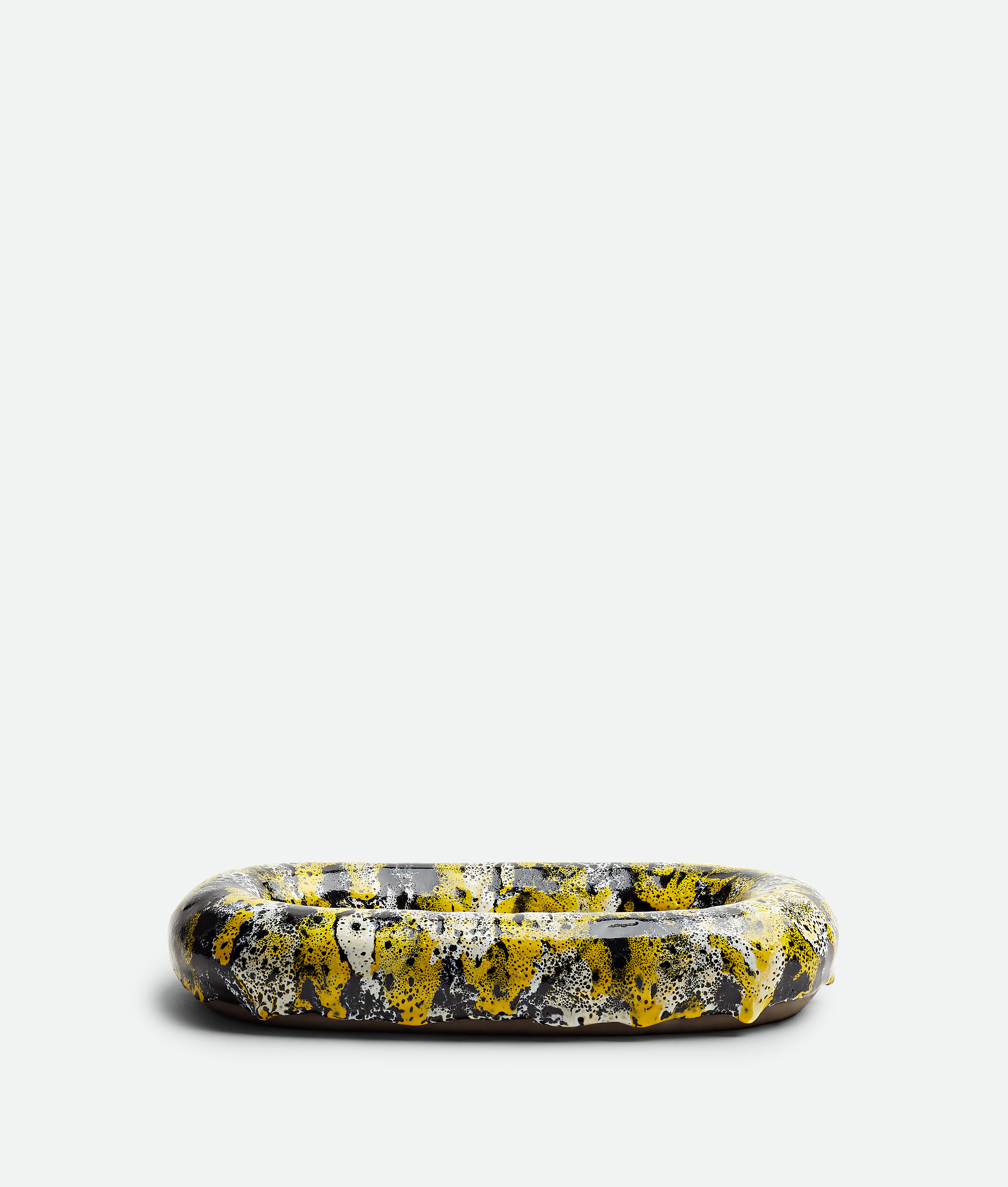 Bottega Veneta Ovales Tablett Mit Vulkanischer Glasur In Yellow