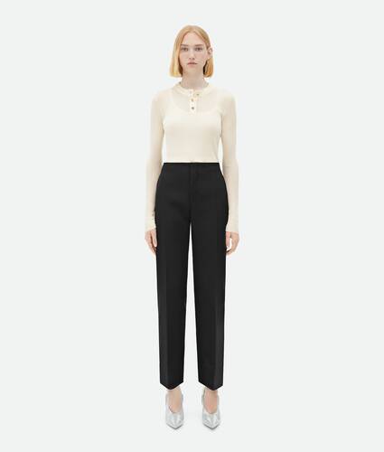 Display a large version of the product image 1 - Curved Shape Wool Trousers