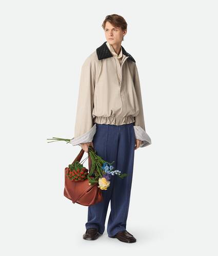 Blouson en cuir imprimé chino