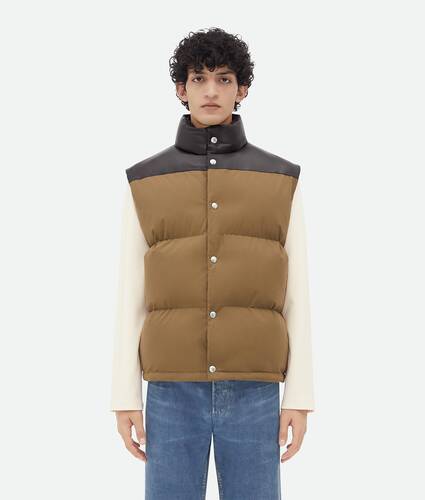 Display a large version of the product image 1 - Frosted Poplin And Leather Gilet