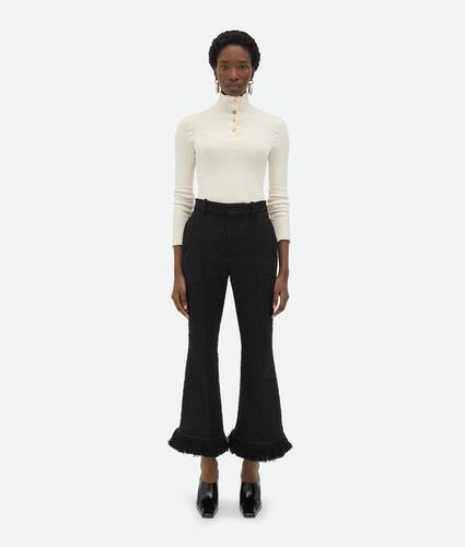 Light Cotton Tweed Fringed Trousers