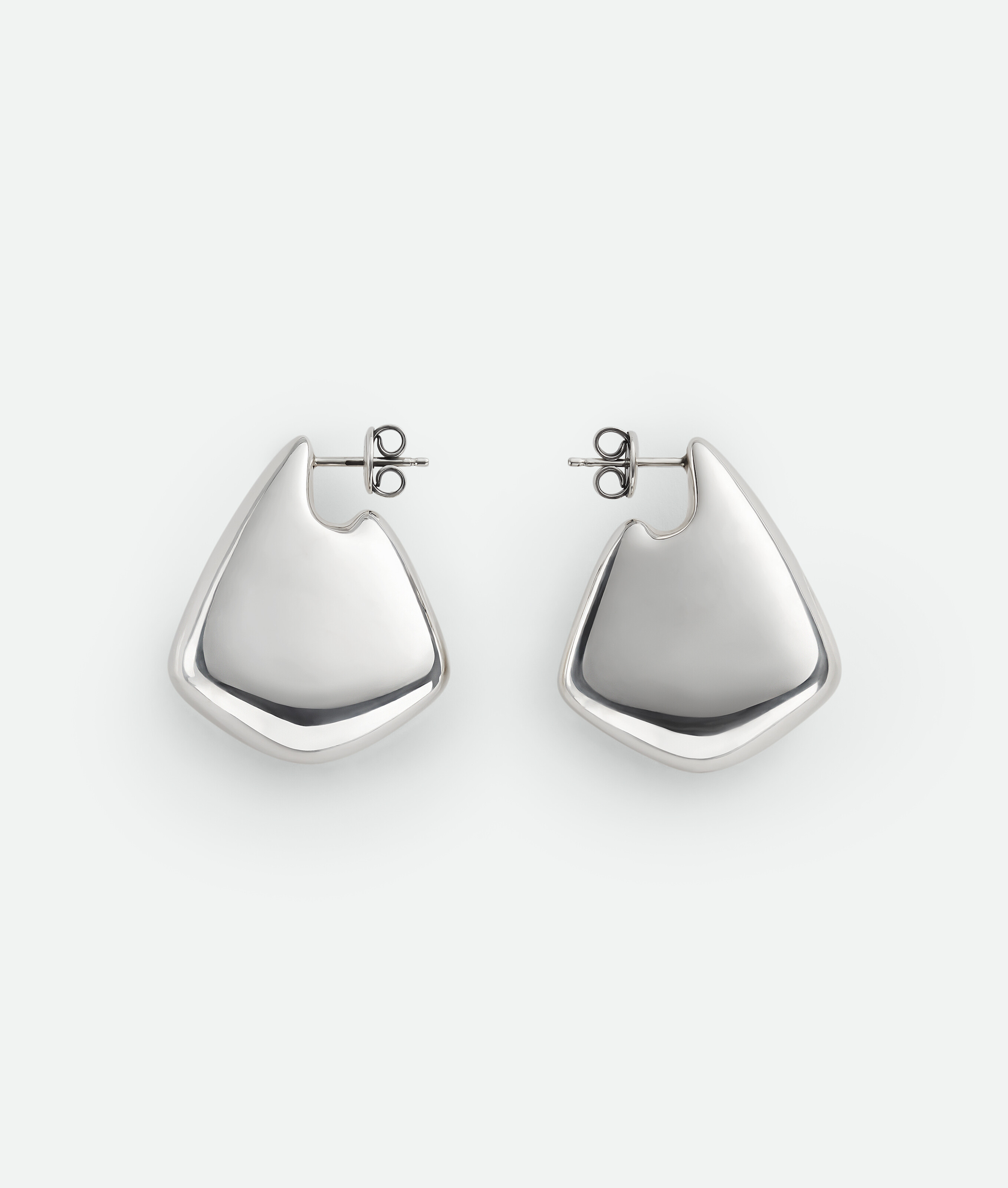 Bottega Veneta Small Vahuo Fin Earrings In Silver