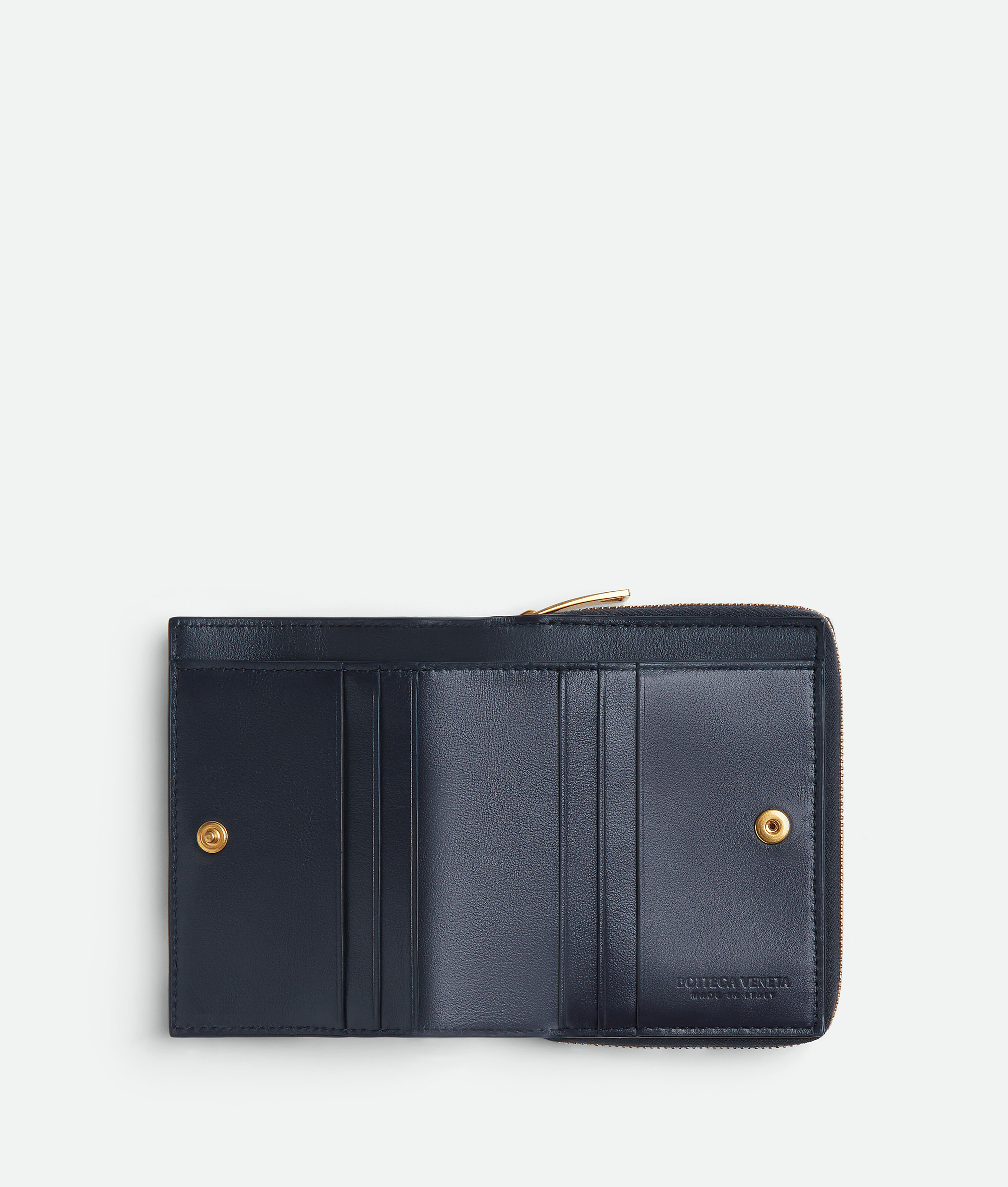 Shop Bottega Veneta Small Cassette Bi-fold Zip Wallet In Blue