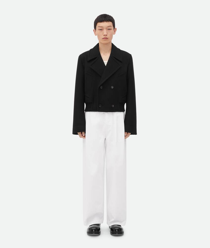 Display a large version of the product image 4 - White Pleated Denim Trousers