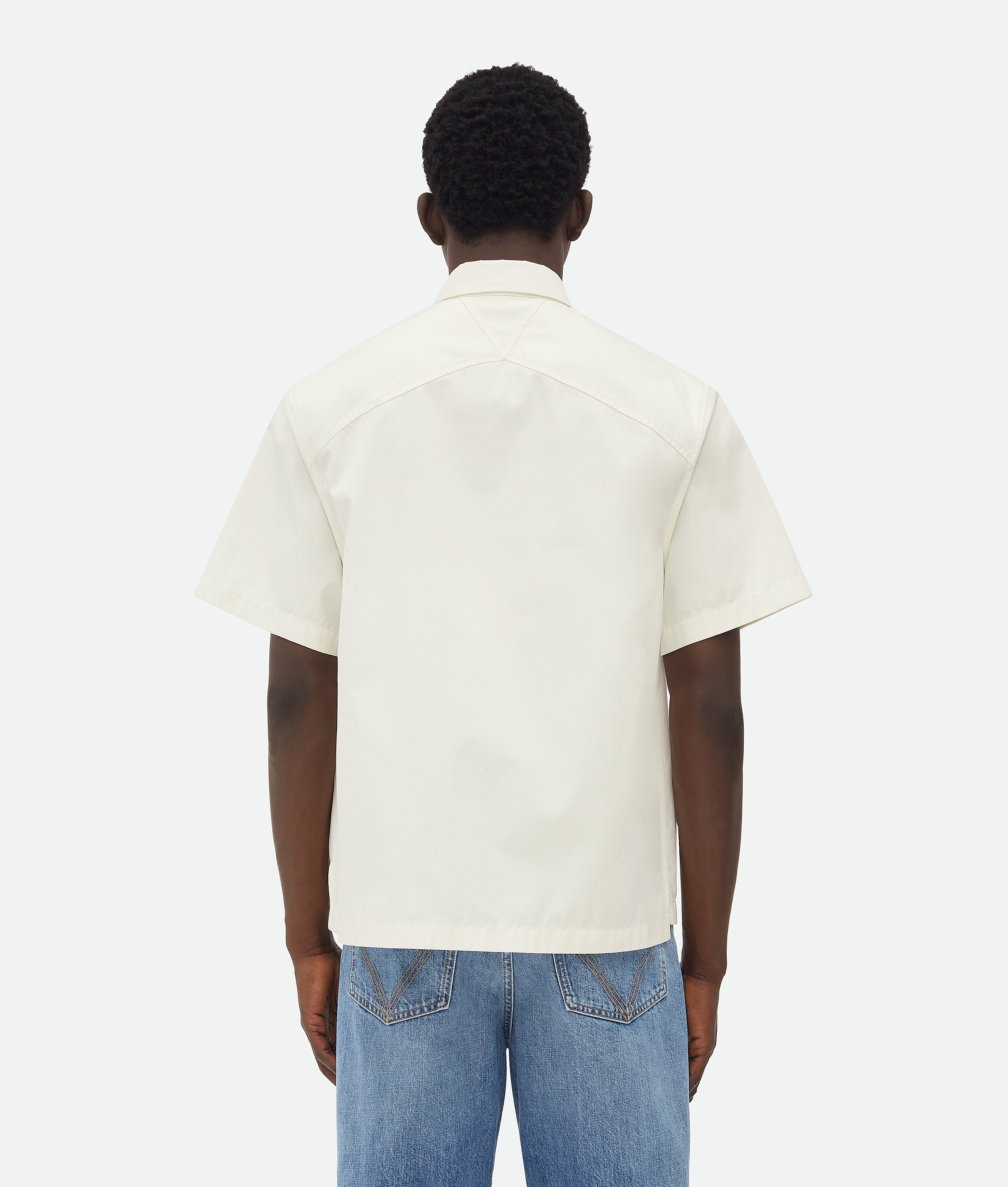 Bottega Veneta Light Cotton Twill Shirt In Frosting