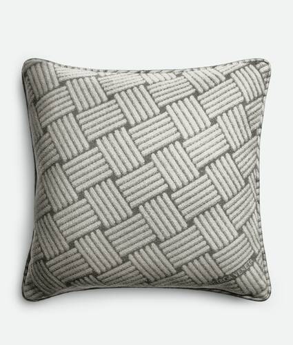 Cashmere Cushion With Intreccio Motif