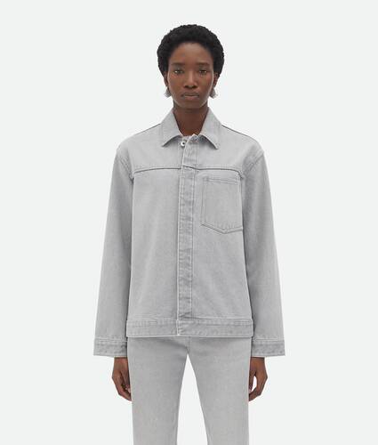 Afficher une grande image du produit 1 - Veste En Denim Délavé Light Grey