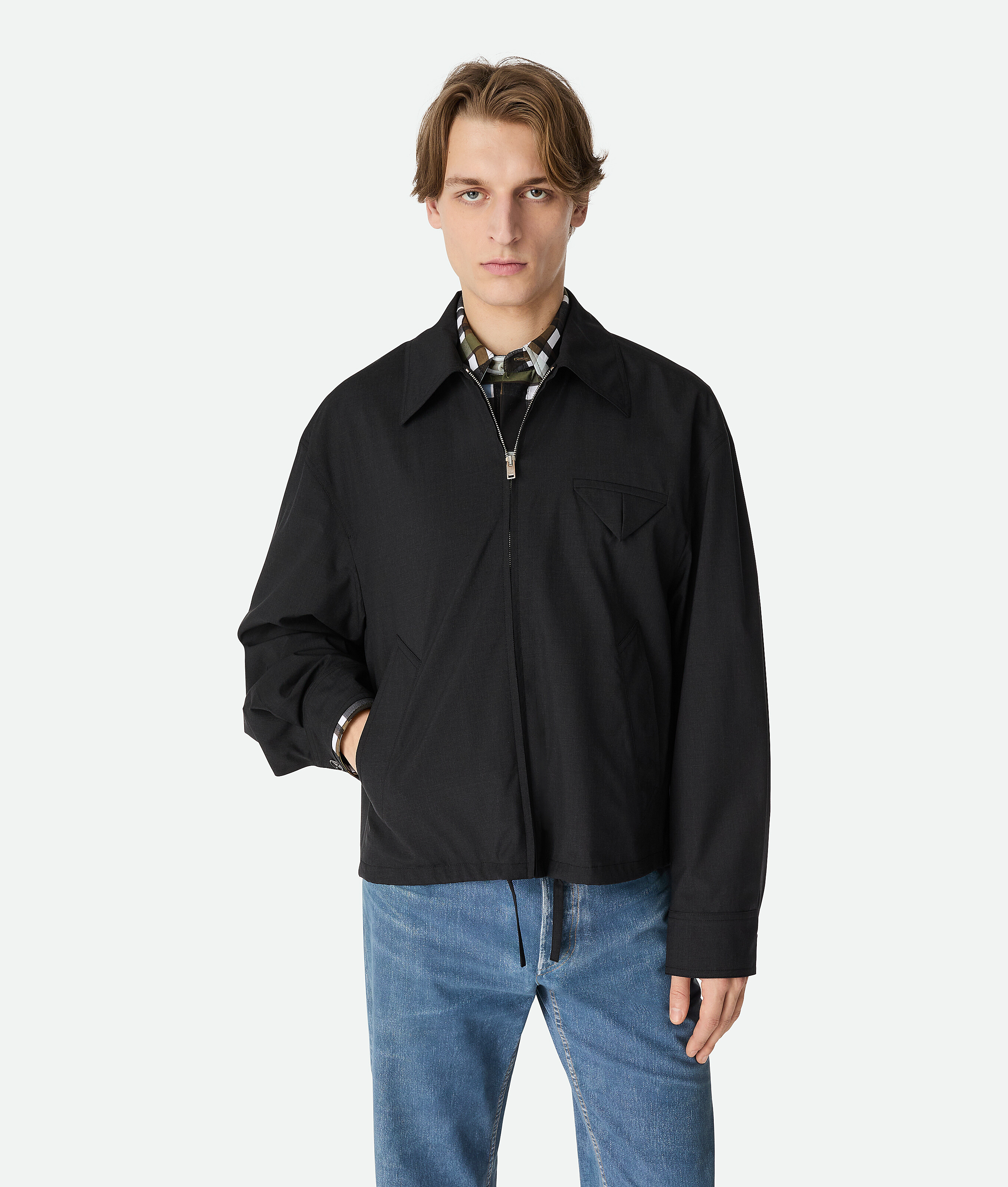 Bottega Veneta Fine Wool Kimono Blouson - Charcoal Melange - Man - 34 - Wool