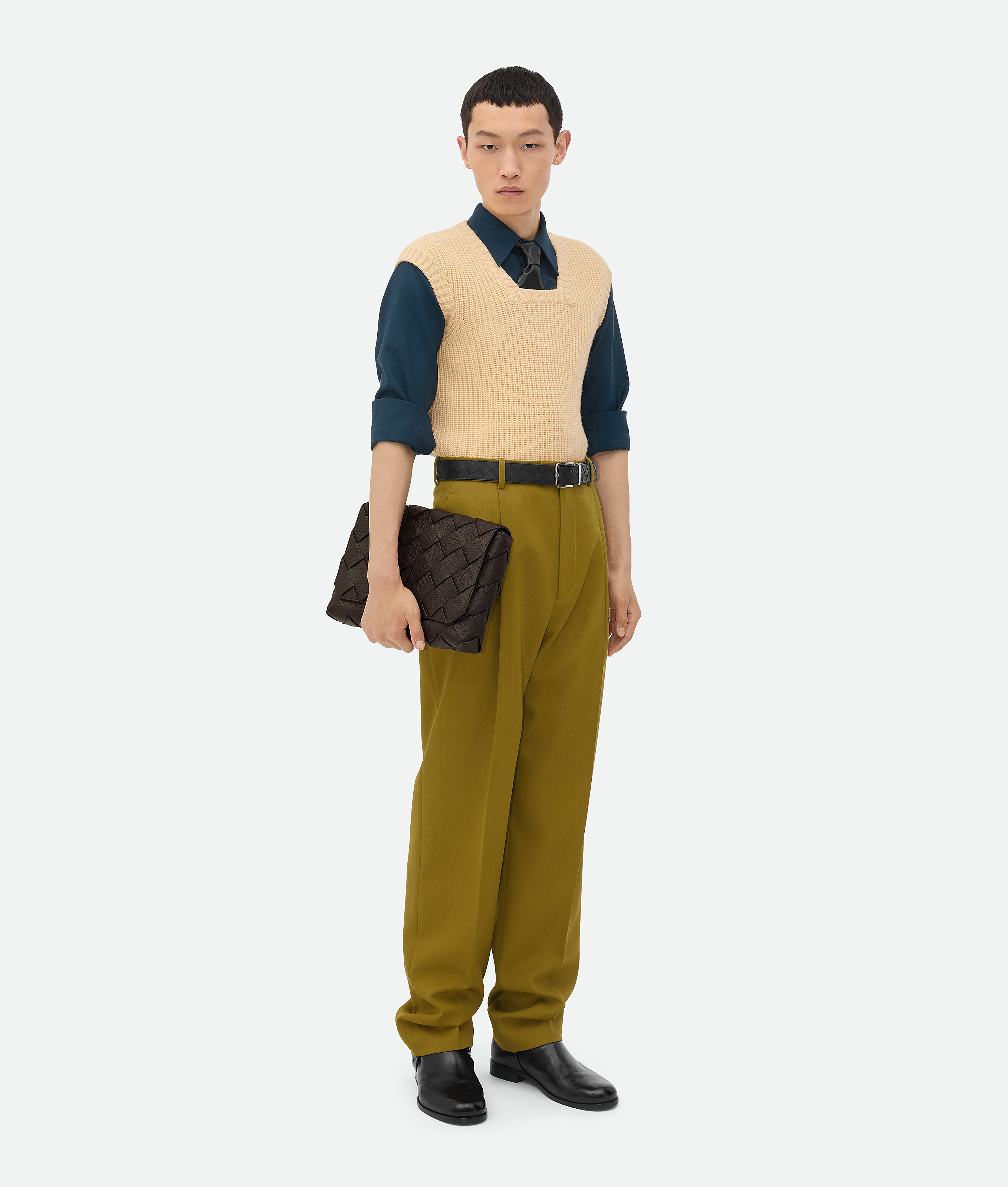 BOTTEGA VENETA CHEMISE EN SERGÉ DE LAINE LÉGER