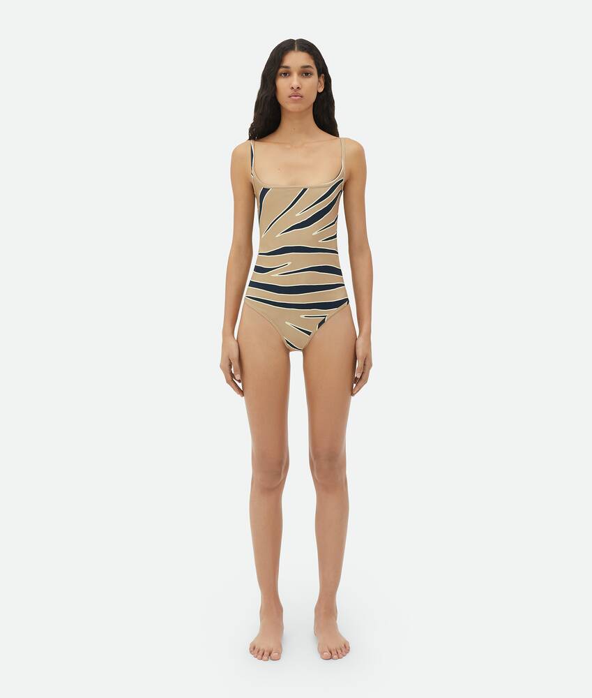 Display a large version of the product image 1 - Animal Print Stretch Nylon Swimsuit