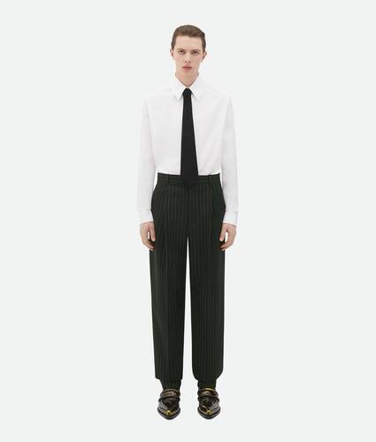 Display a large version of the product image 1 - Wool Pinstripe Straight Leg Pants