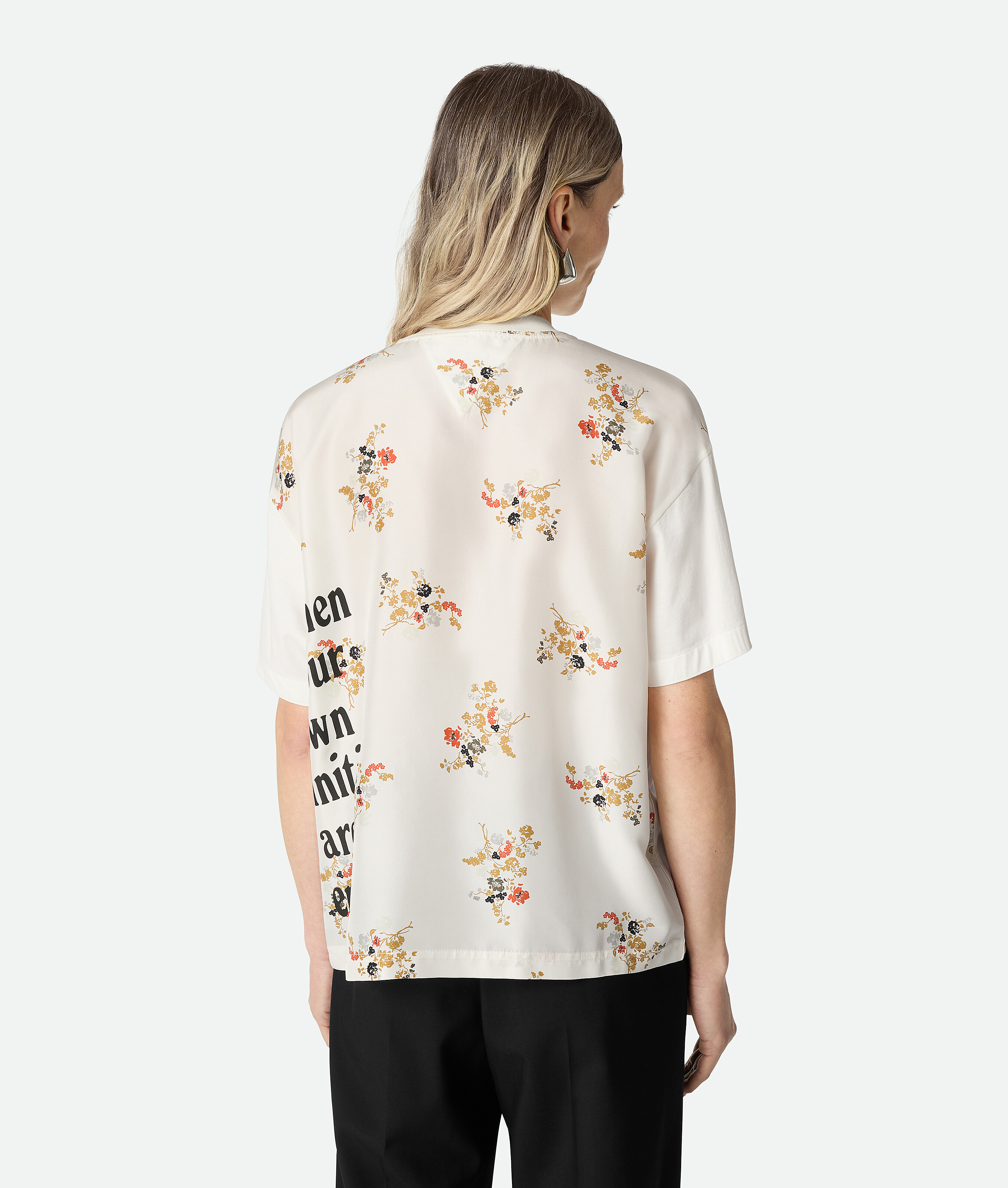 Bottega Veneta Cotton And Silk Printed T-shirt In Multi