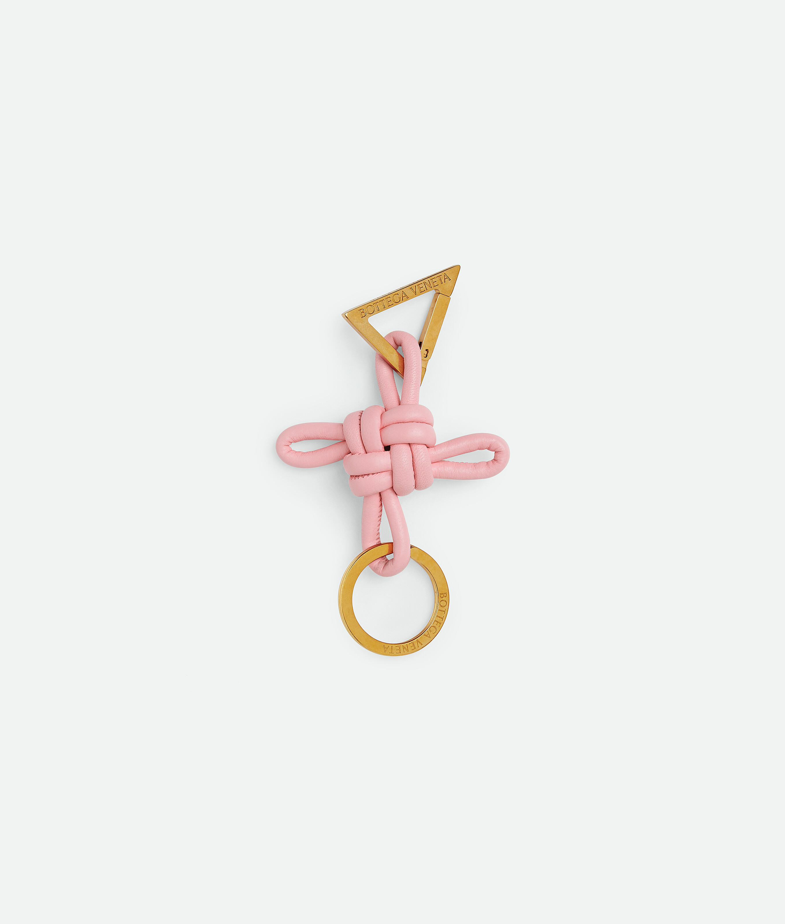 Bottega Veneta Triangle Key Ring In Pink