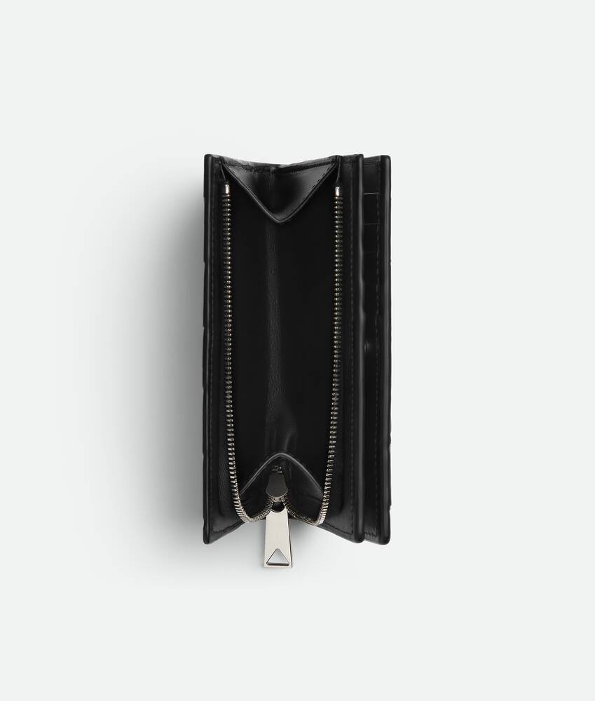 ブラックイントレチャート ミディアム 二つ折りLファスナーウォレット| Bottega Veneta® 日本