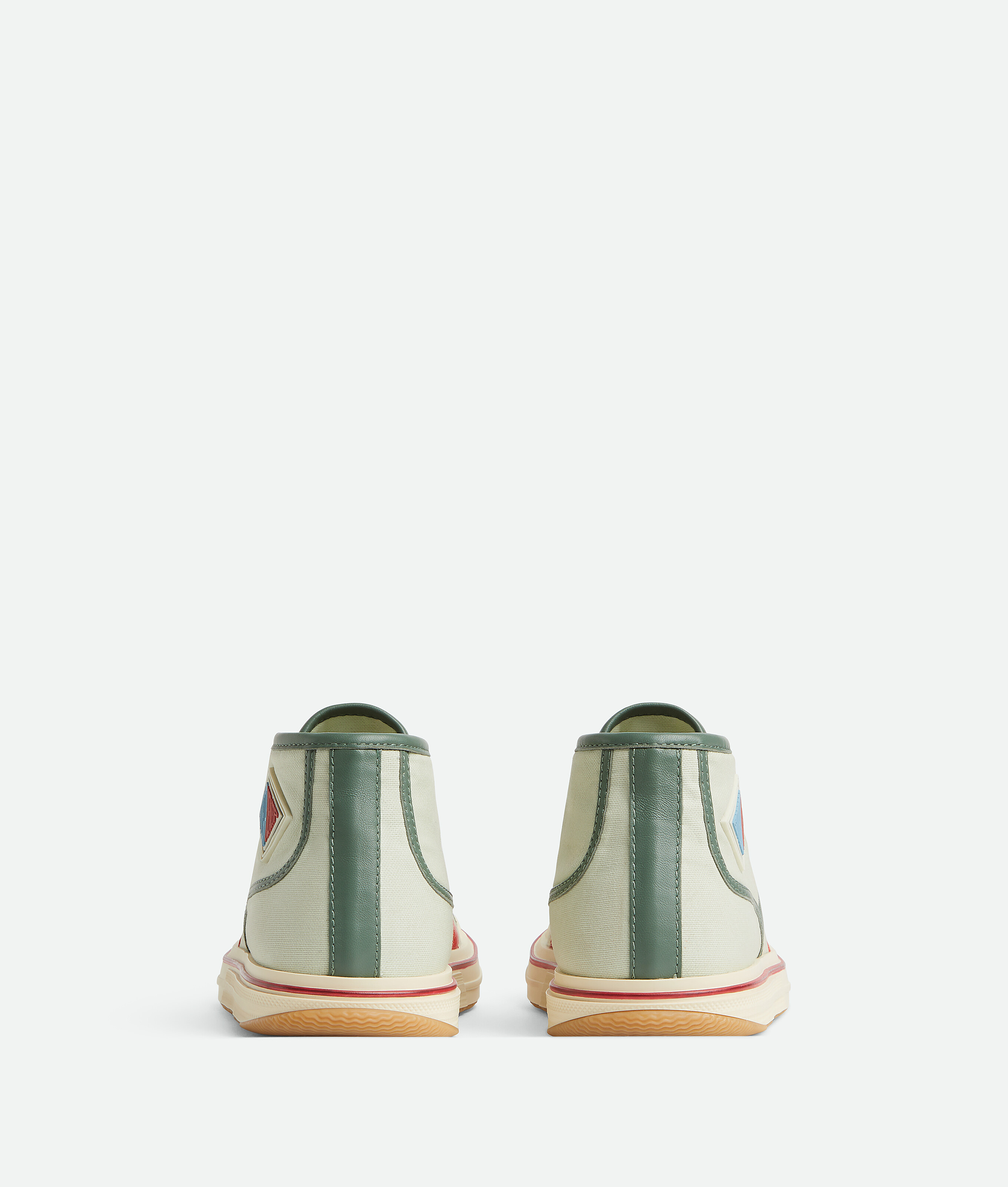 Bottega Veneta Canvas Leather-trim Eliot Sneakers In White Jade/aloe