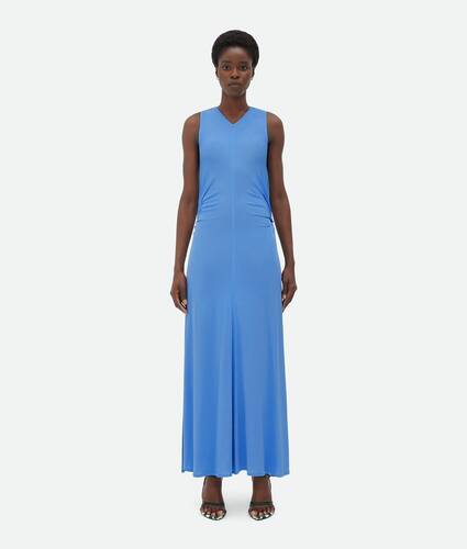 Viscose Jersey Long Dress With Knot Ring