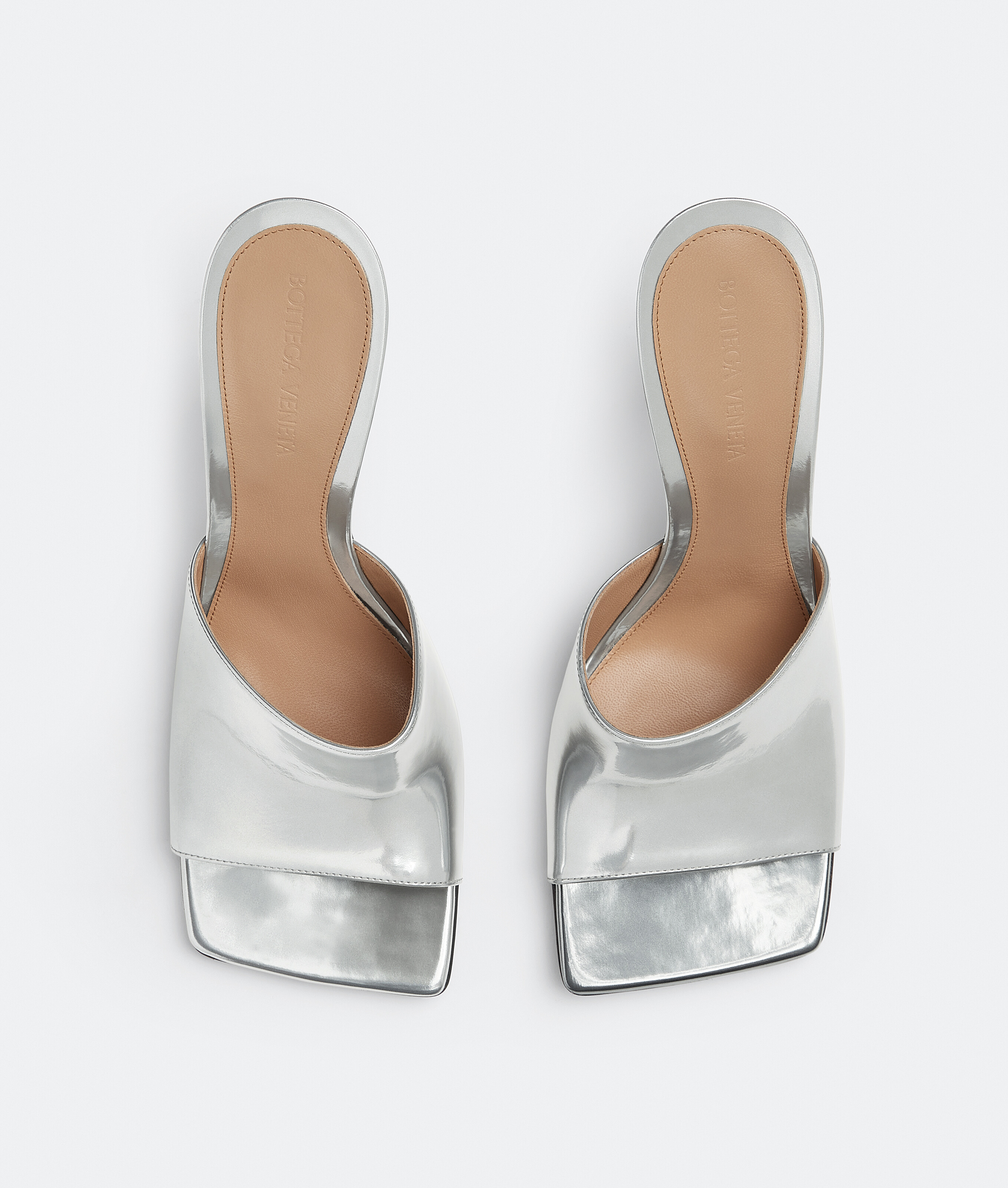 Shop Bottega Veneta Stretch Mules In Silver