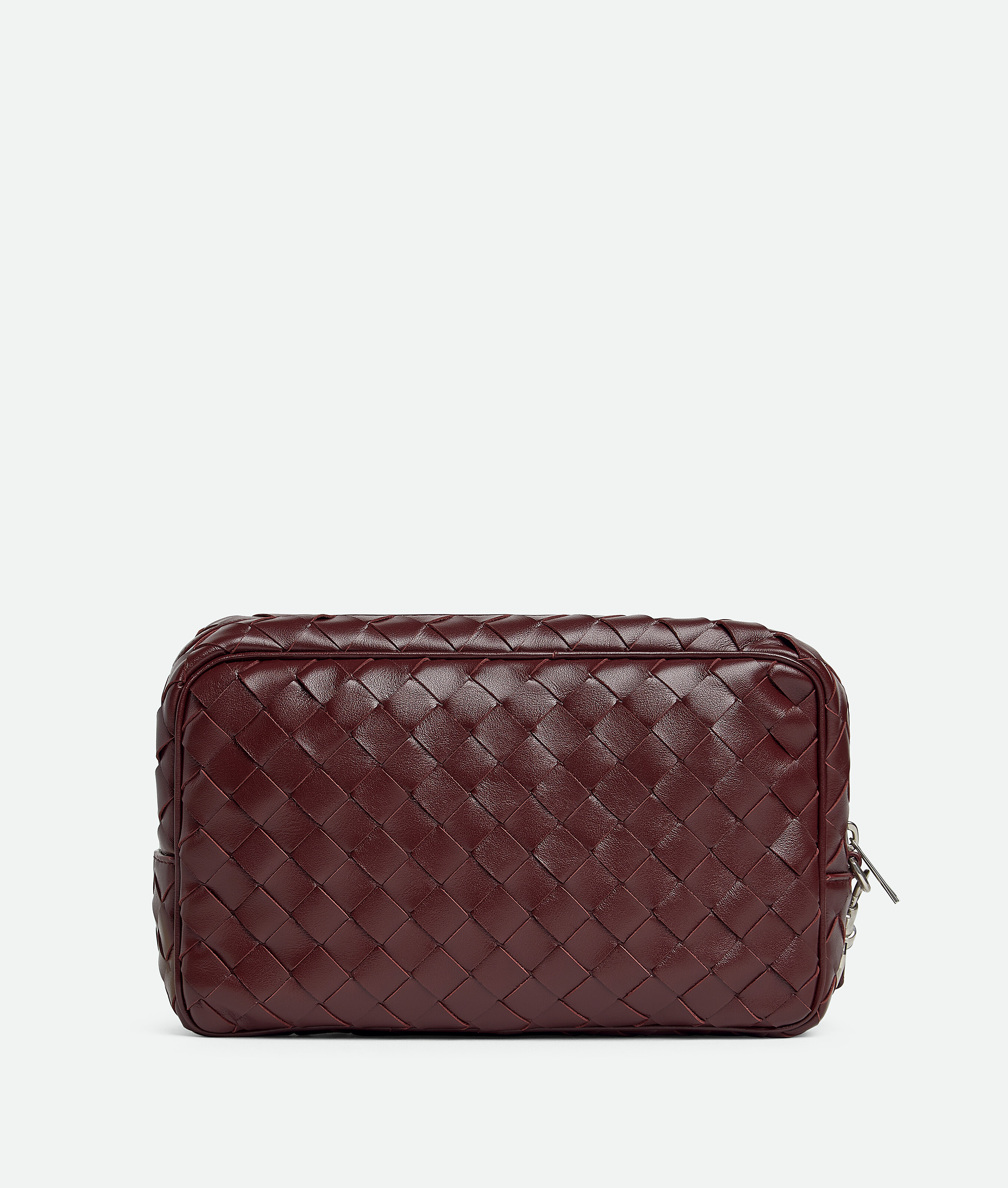 Bottega Veneta Intrecciato Pouch With Wrsitlet In Madder Brown