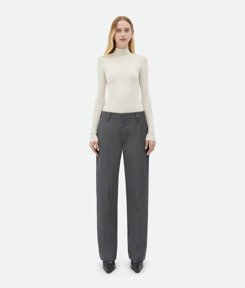 Display a large version of the product image 1 - Bonded Wool And Cotton Tapered Trousers