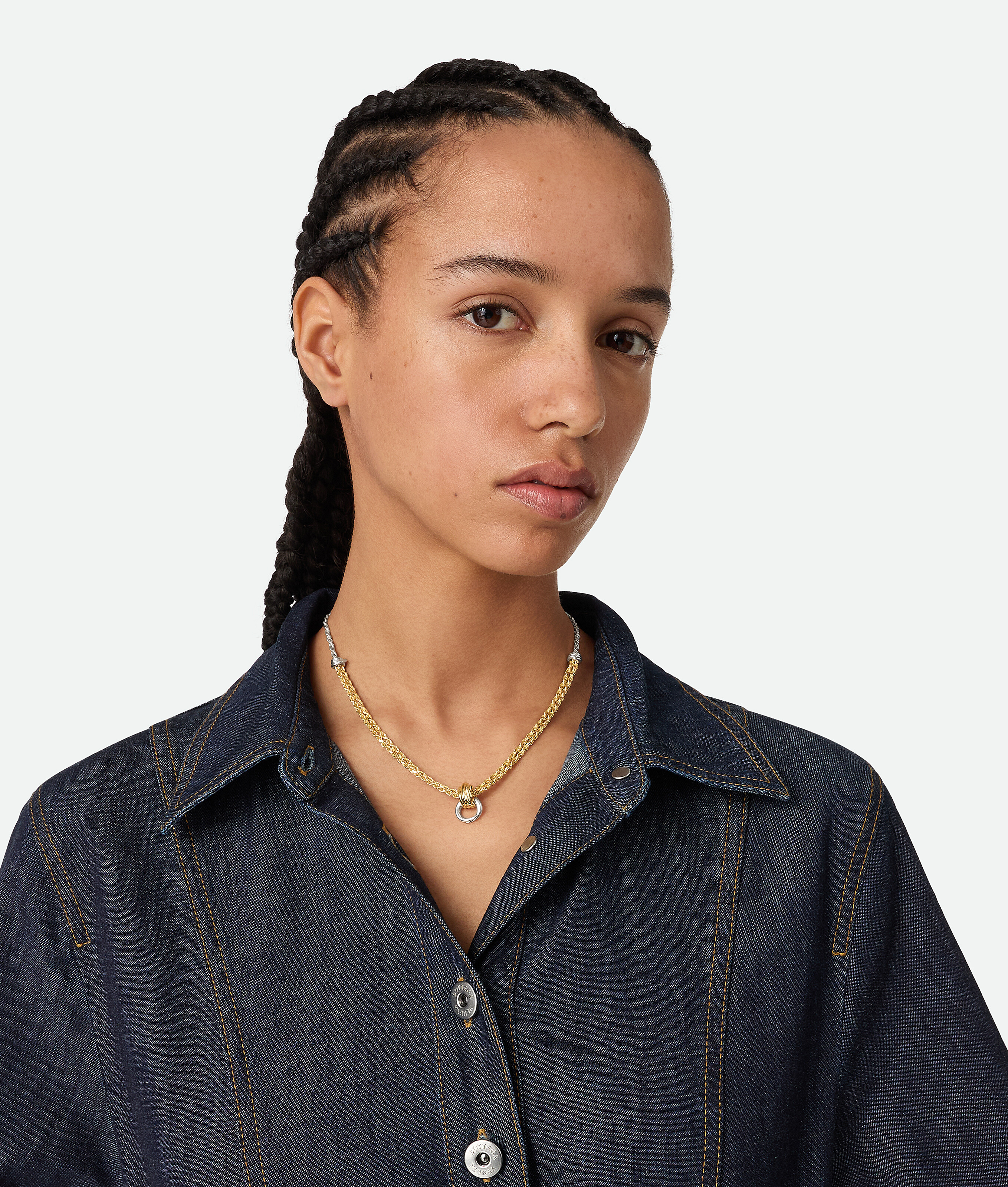 Bottega Veneta Knot Necklace - Silver/yellow Gold - Woman