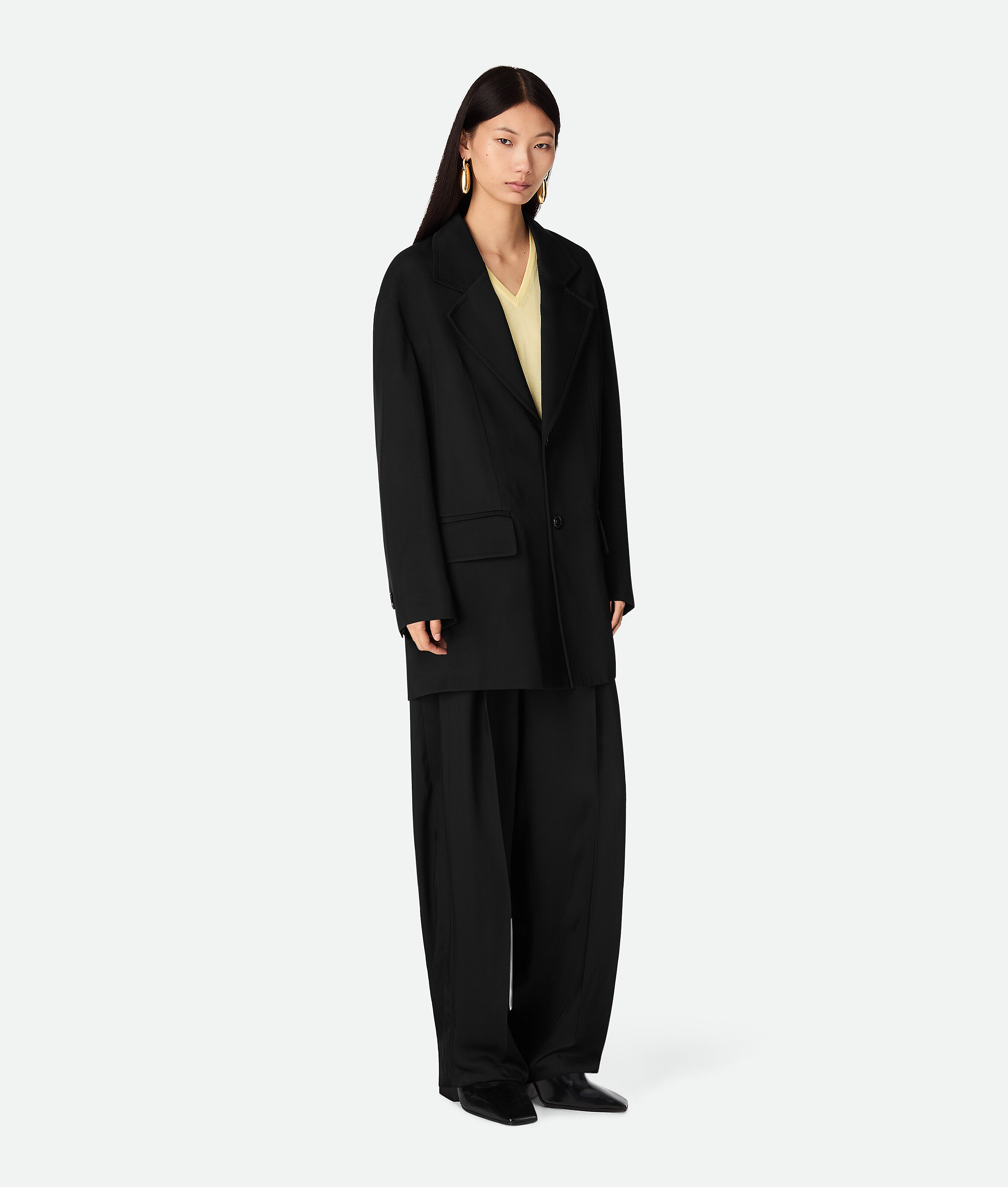 Bottega Veneta Jacke Aus Viskose Und Seidentwill In Black