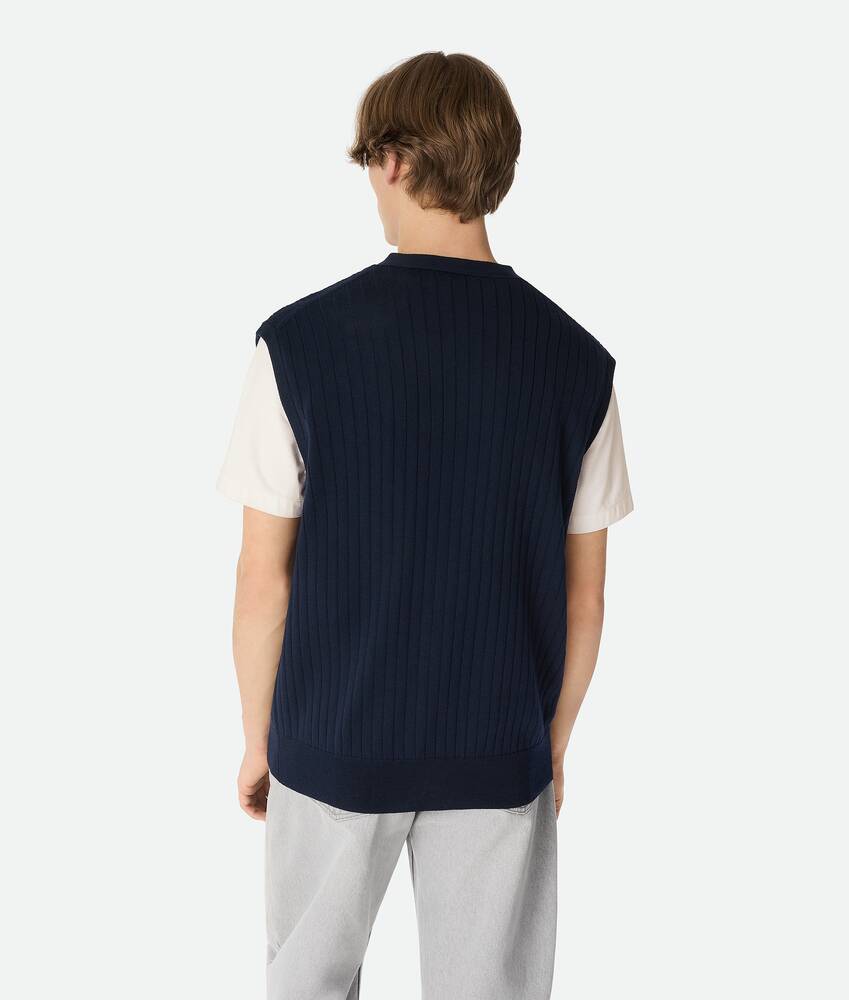Display a large version of the product image 3 - Wool Rib Cardigan Gilet