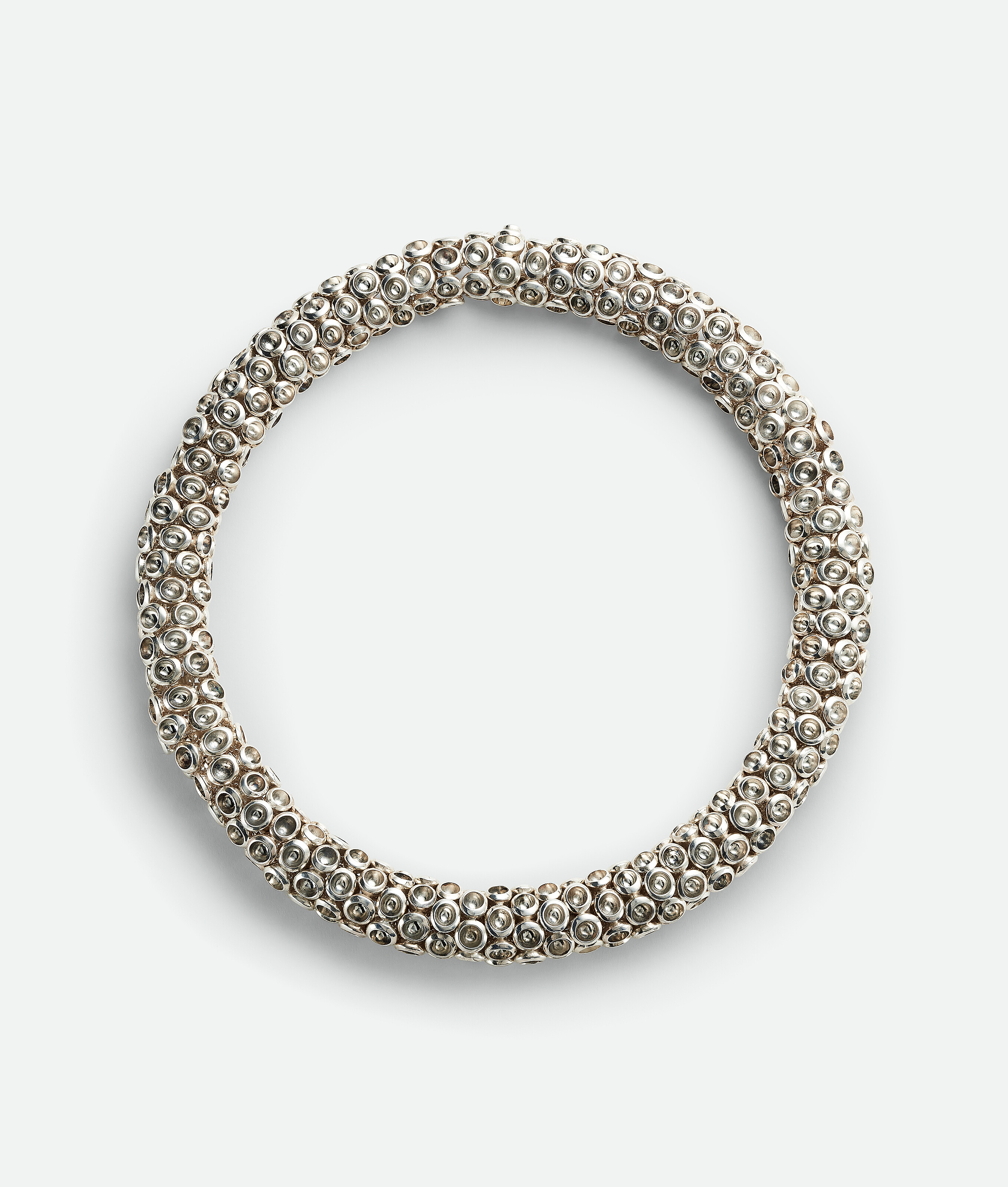 Shop Bottega Veneta Concave Necklace In Silver