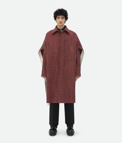 Mostrar una versión grande de la imagen del producto 1 - Abrigo estilo capa de lana con motivo chevron irregular