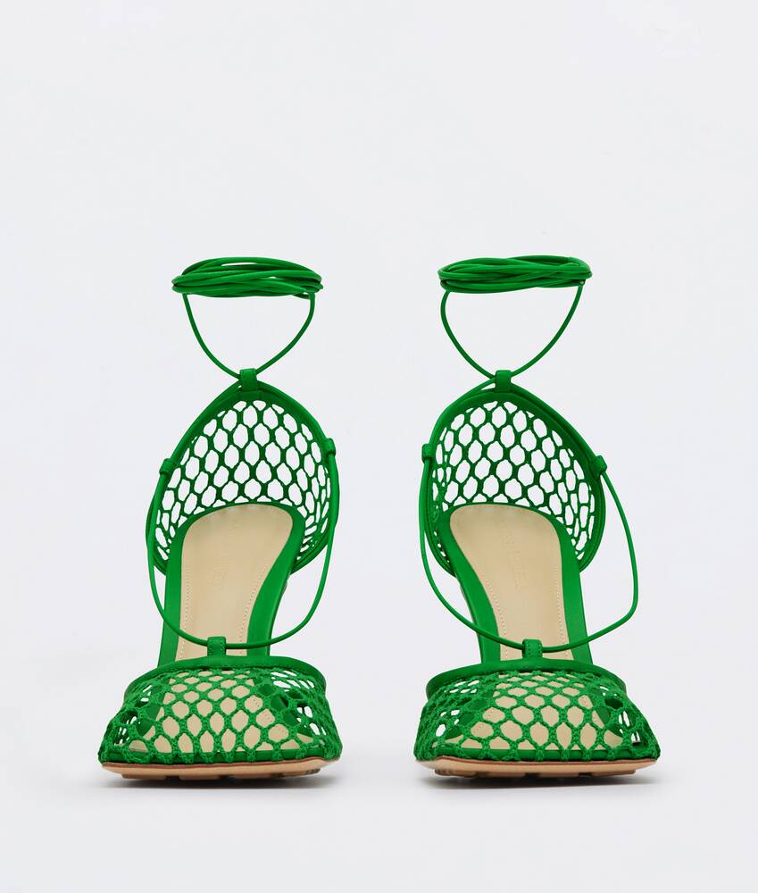 Bottega Veneta Sandals Stretch Twist Women Leather Green Green Beetle