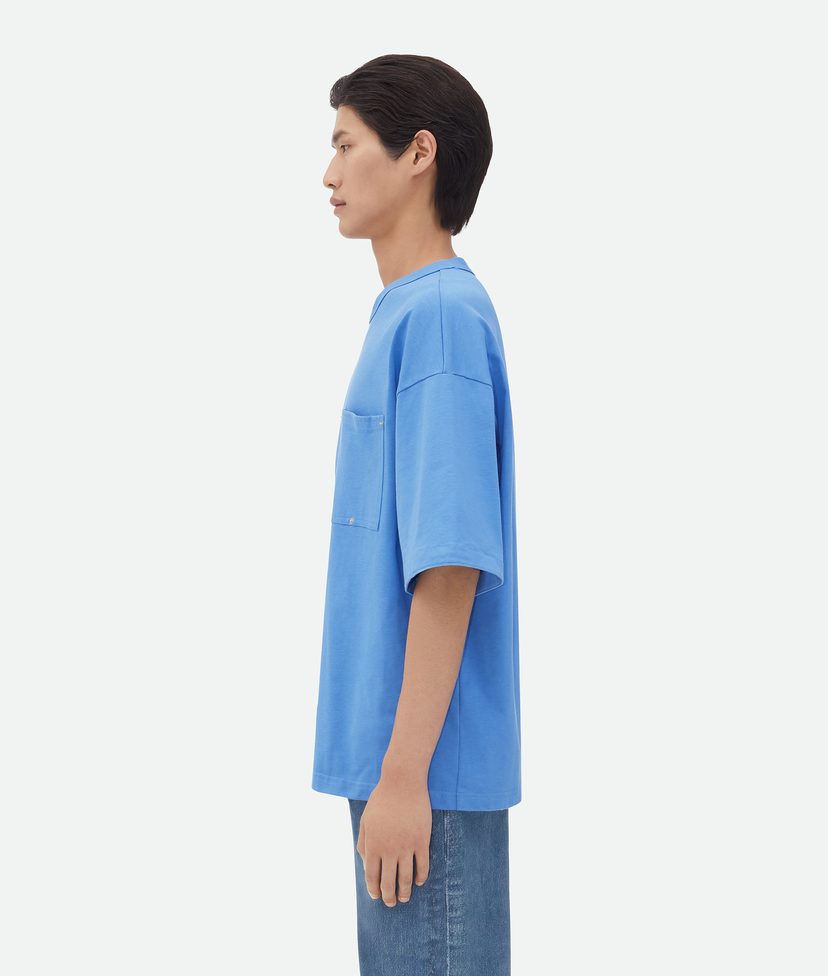 Shop Bottega Veneta Cotton Jersey T-shirt In Blue
