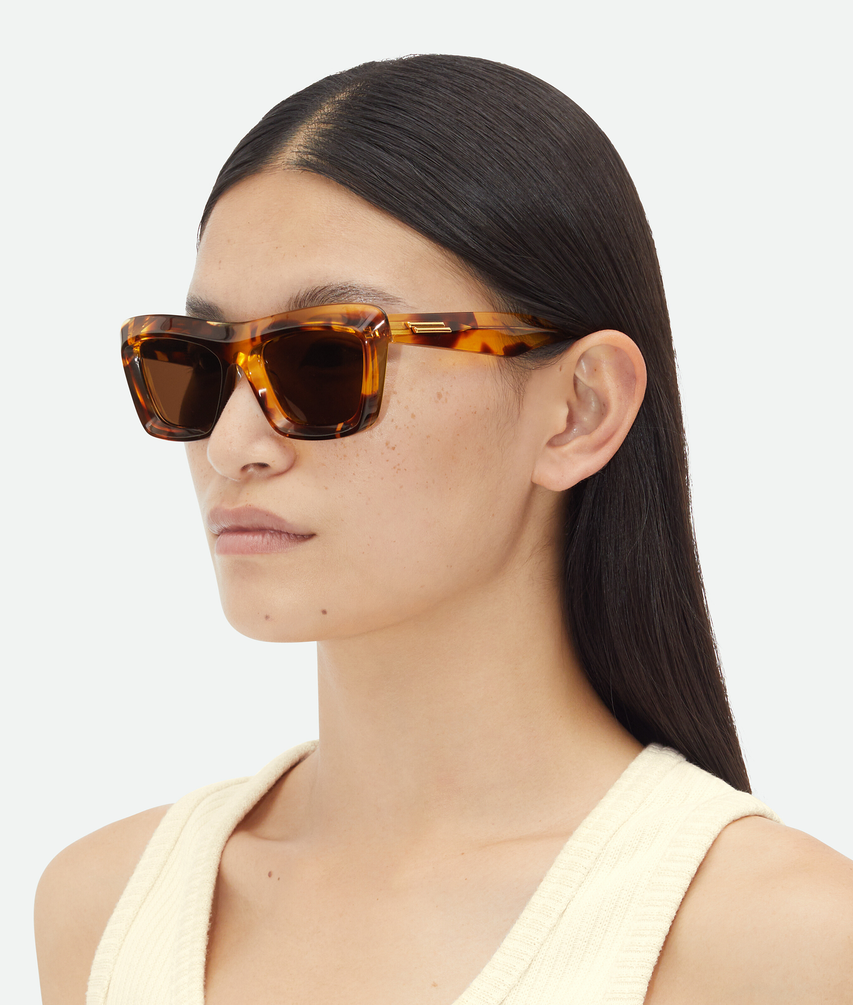 Shop Bottega Veneta Classic Cat Eye Sunglasses In Brown