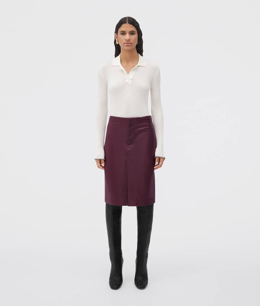 Silk Cashmere Ribbed Polo in Chalk 