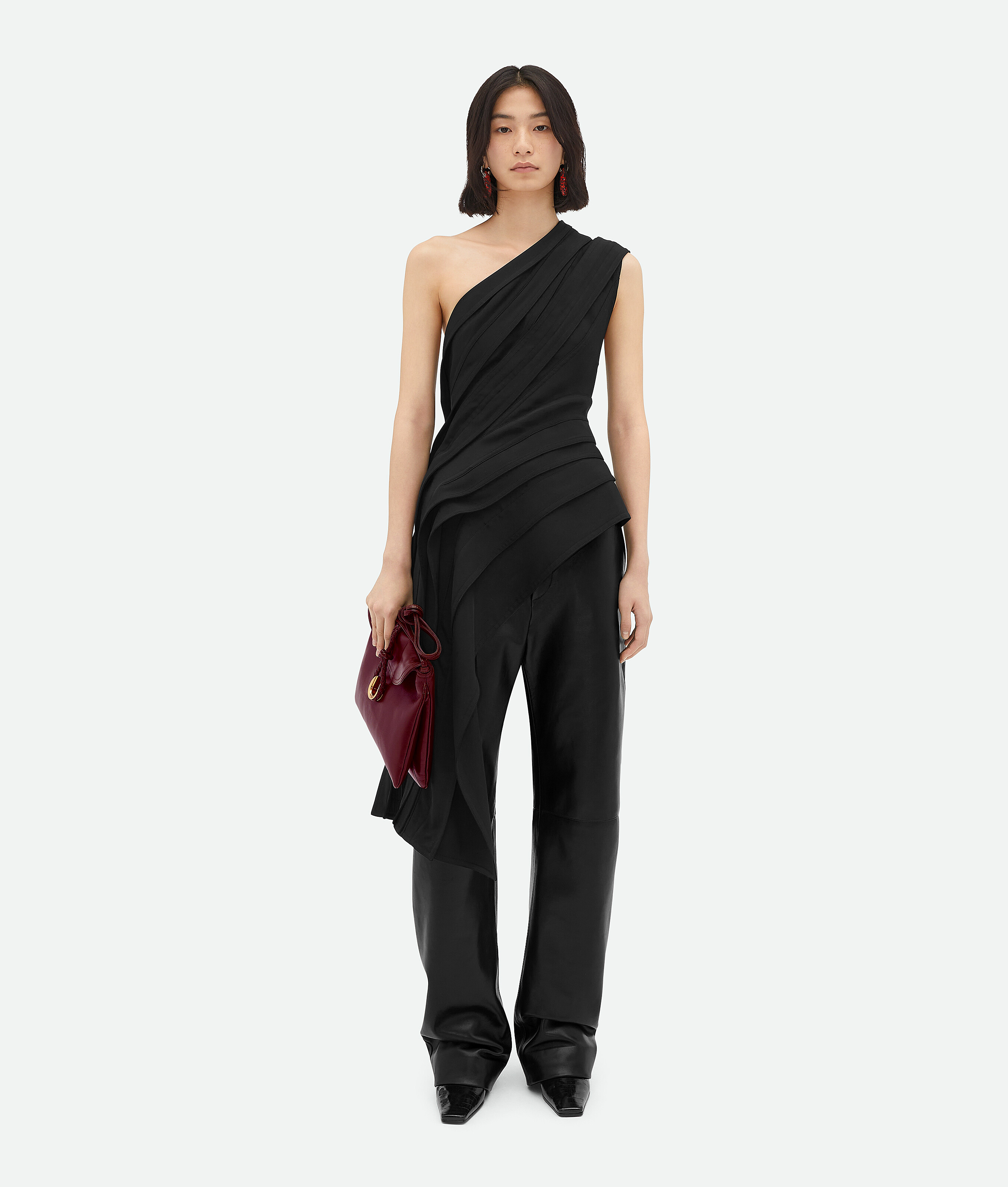 Shop Bottega Veneta Light Stretch Viscose Top In Black