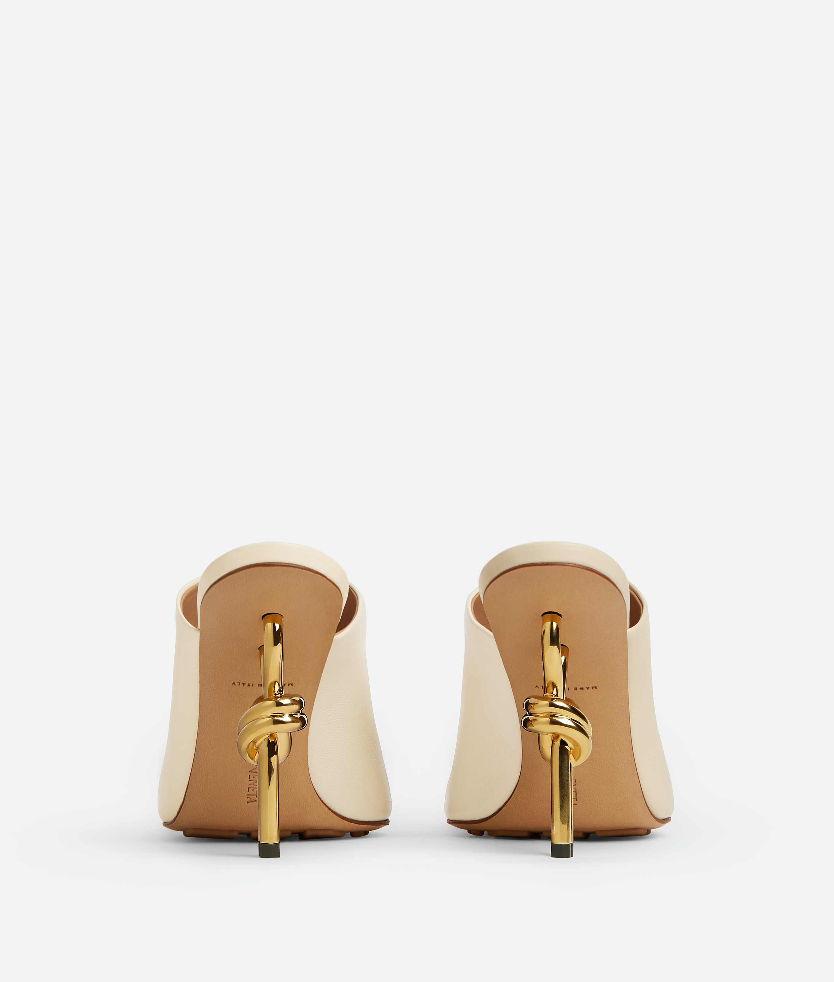 Bottega Veneta Knot Leather Mules In Green