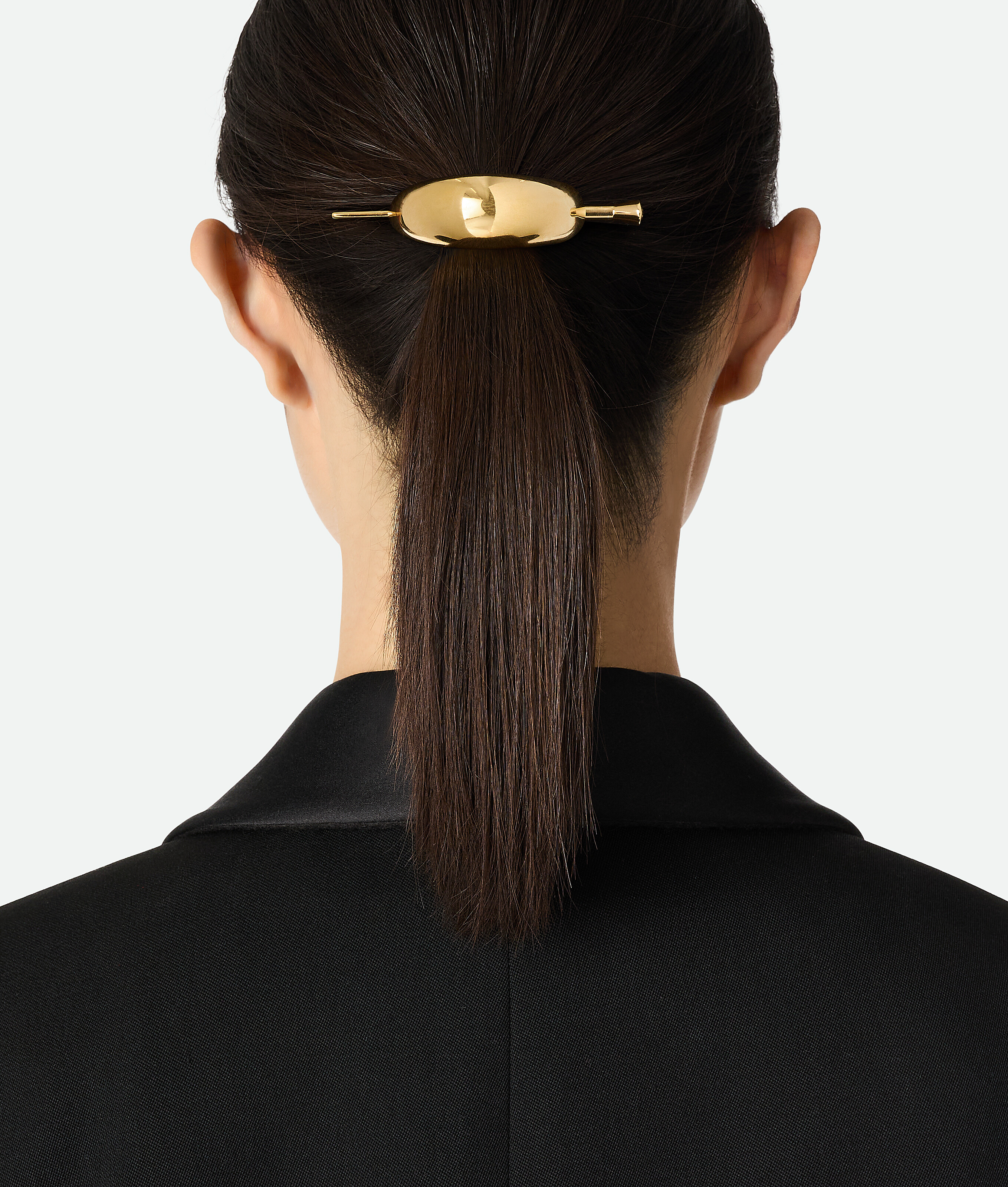 Bottega Veneta Ellipse Hair Clip - Yellow Gold - Woman