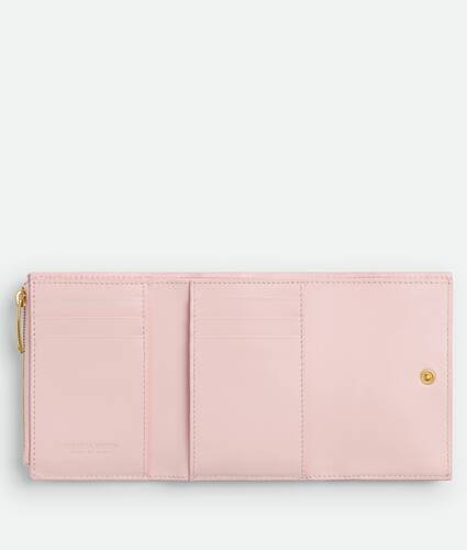 Intrecciato Tri-Fold Zip Wallet