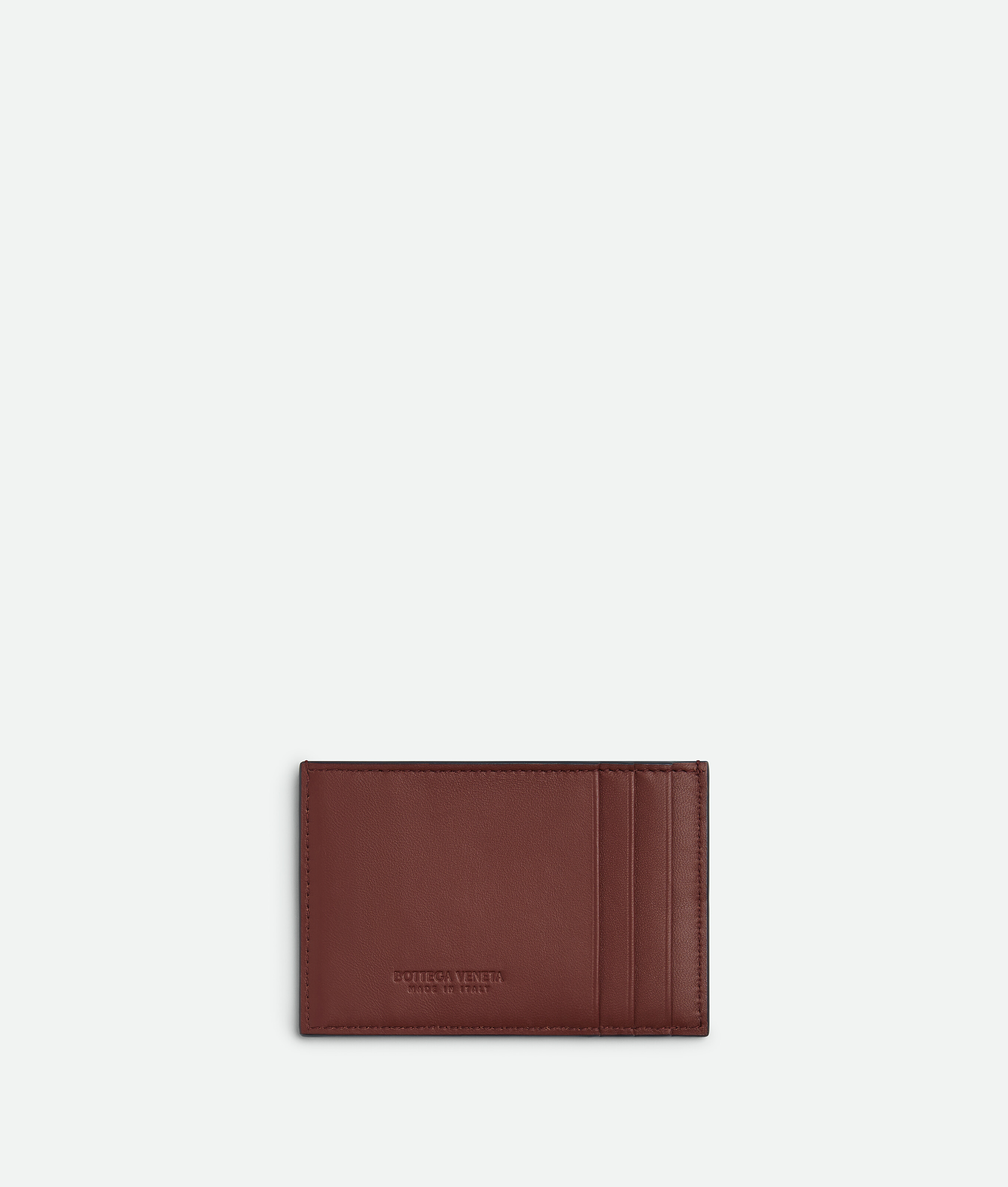 Bottega Veneta Cassette Credit Card Case In Space/sapele