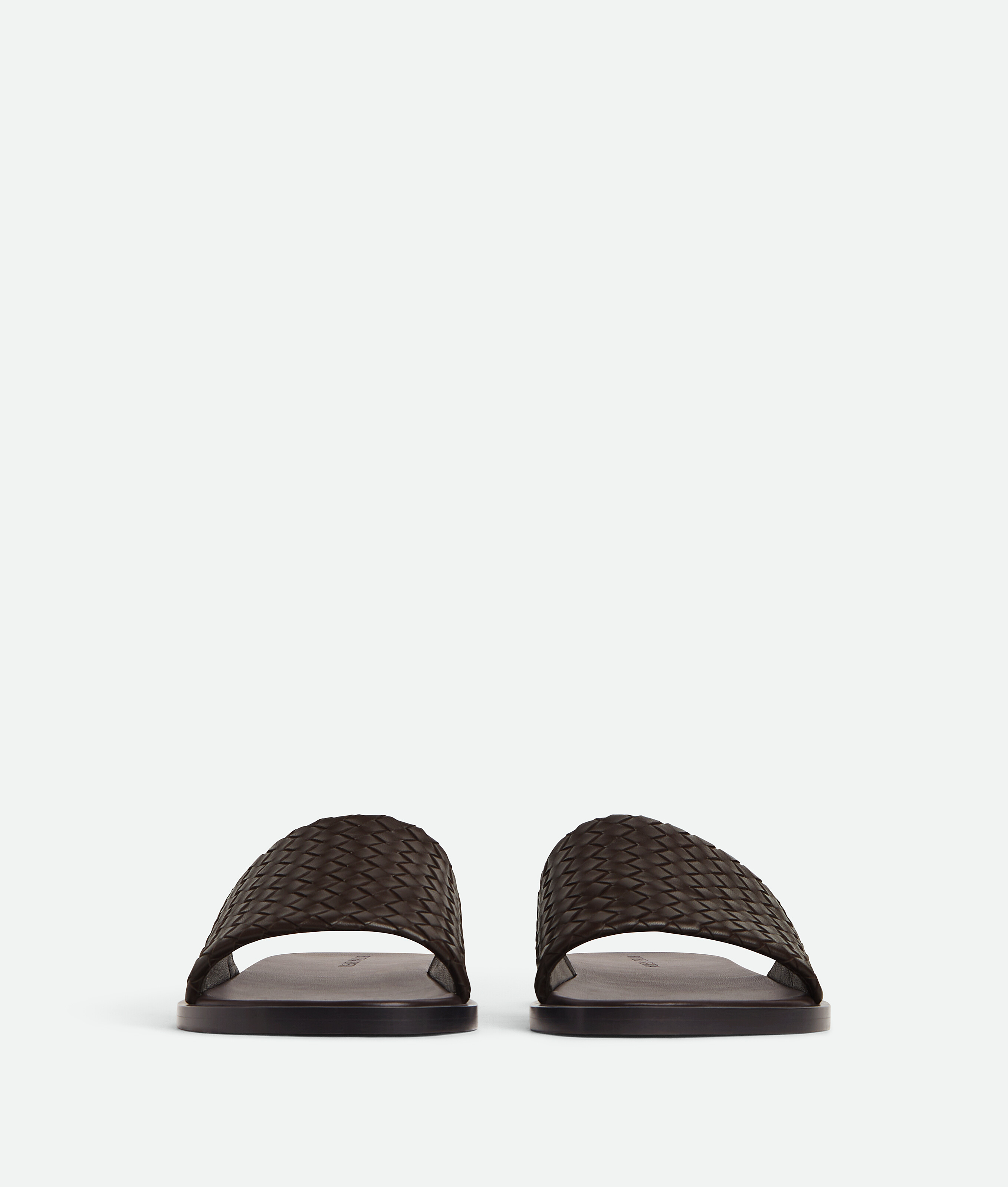 Bottega Veneta Chocolate Nappa Leather Slippers In Black