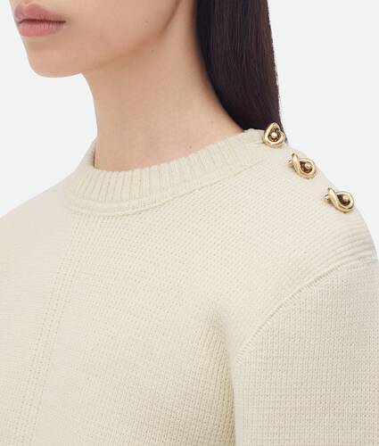 Wool Jumper With Metal Knot Buttons